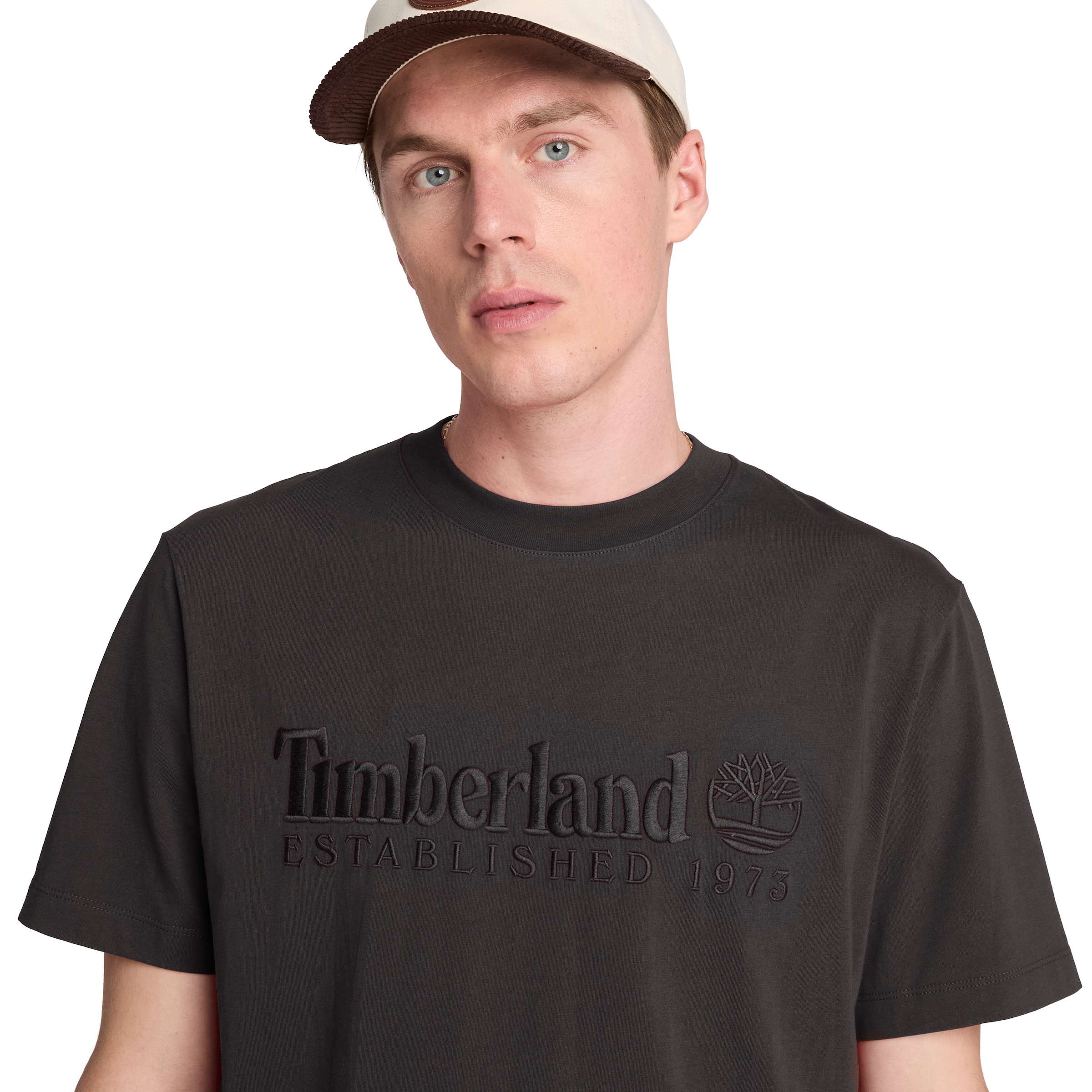 Timberland T-Shirt »ESTABLISHED 1973 - SS Embroidered Tee« Kurzarm, mit Rundhalsausschnitt, aus Baumwolle, normale Schnittform