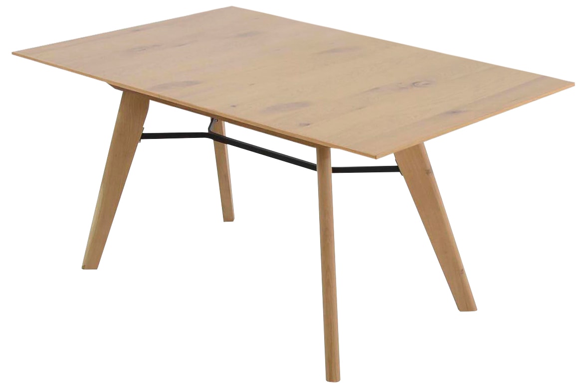 K+W Komfort & Wohnen Table de salle à manger »Giacomo IV« en chêne noueux bianco plaqué, 2 tailles au choix, avec sortie synchronisée