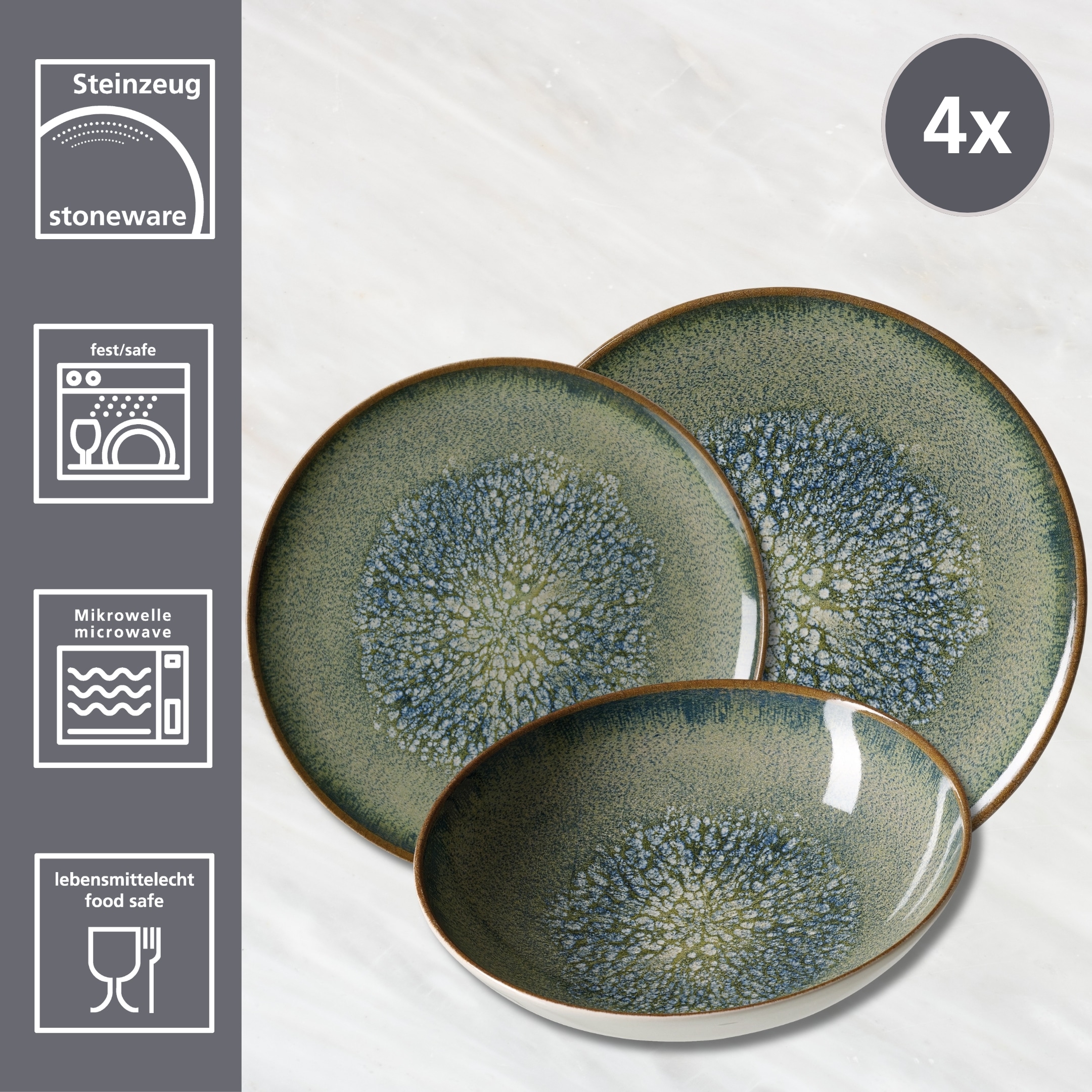 Ritzenhoff & Breker Jeu d'assiettes »Verde«