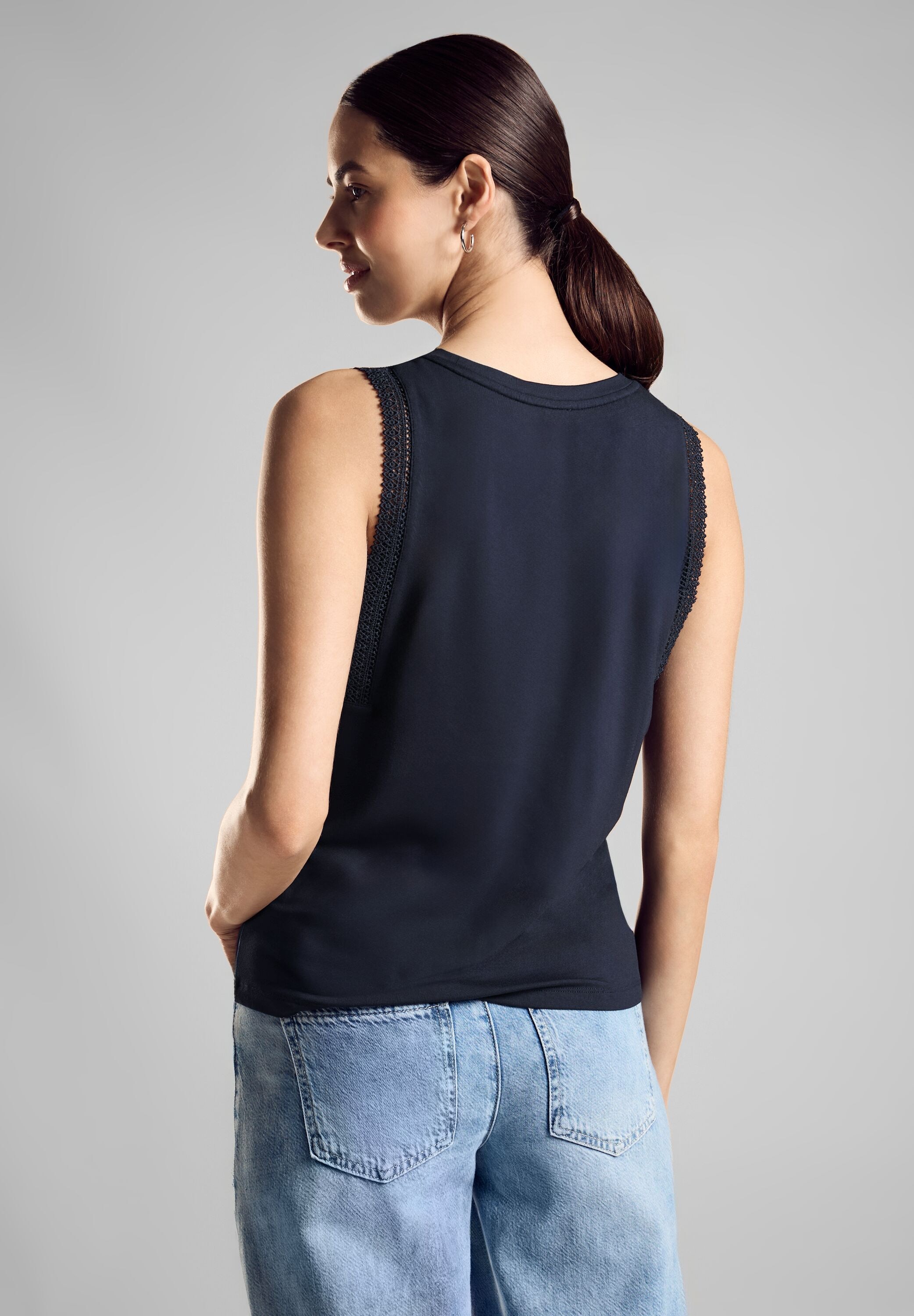 STREET ONE Shirttop mit Häkeldetail