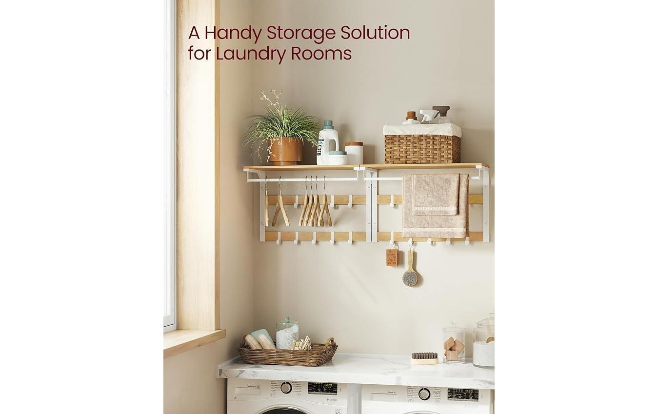 VASAGLE Wandgarderobe »mit 10 Haken 65 cm x 42 cm«