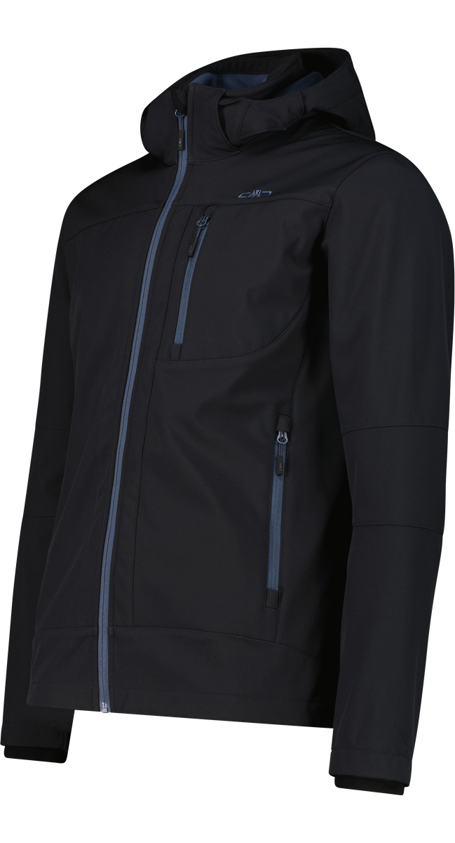 CMP Veste softshell »MAN JACKET ZIP HOOD« avec capuche avec poches latérales et poche poitrine, coupe-vent, respirant