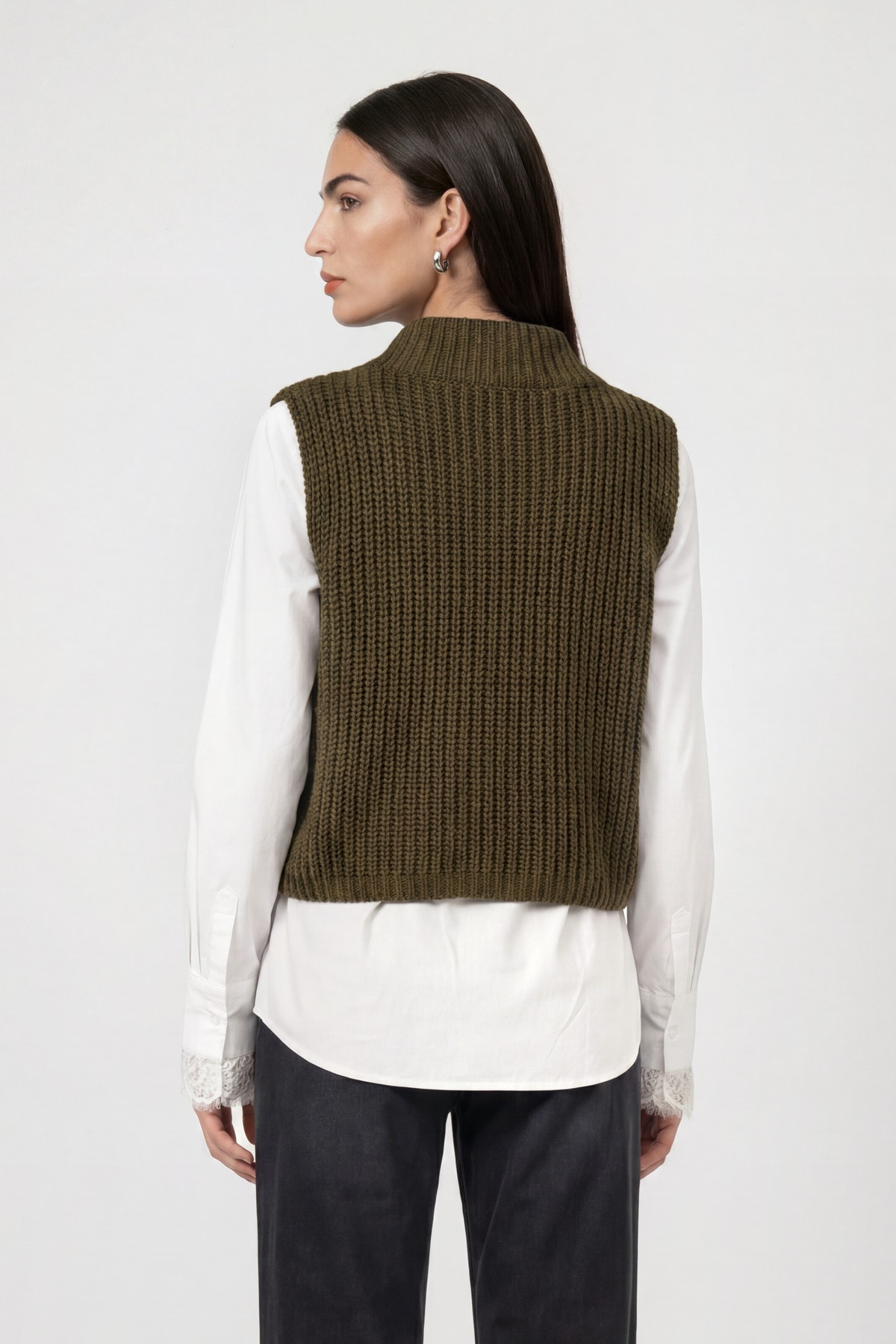 Monari Pull-over »Pullunder Basic Chenille« coupe régulière avec col montant