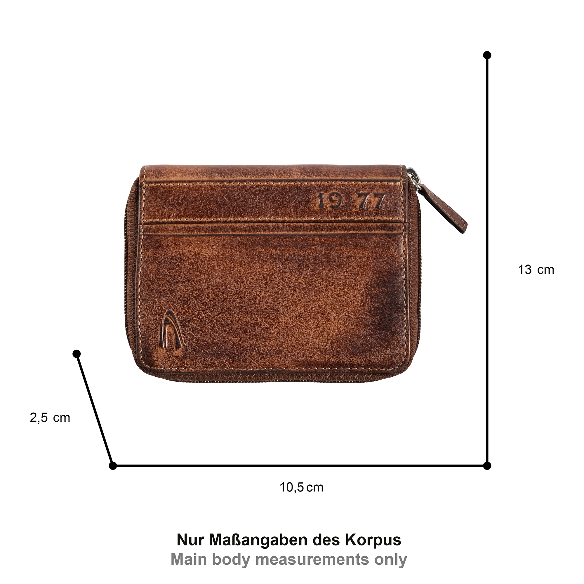 camel active Porte-monnaie »Melbourne« aus hochwertigem Rindsleder mit kernigen Nähten im Used Look