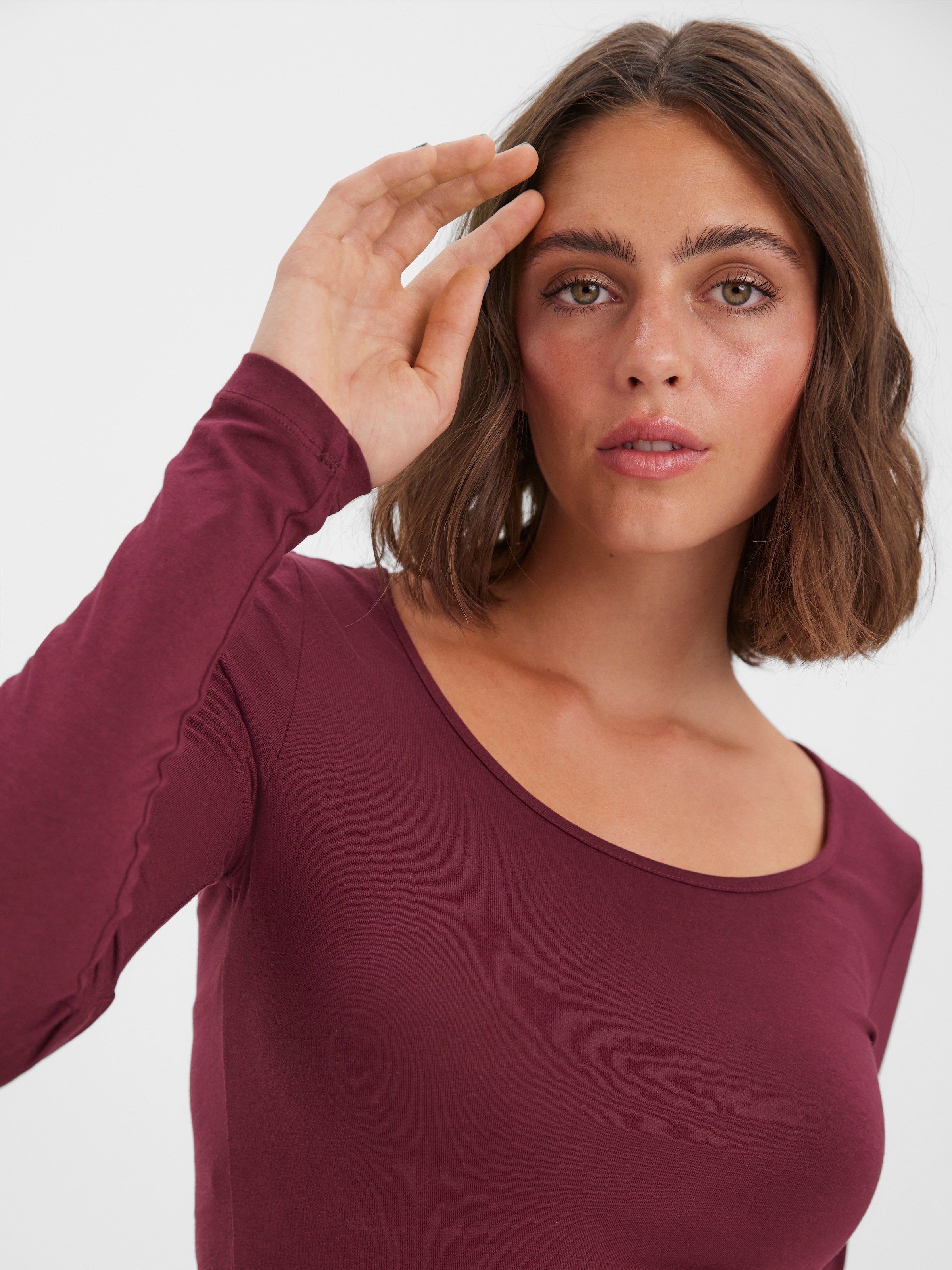 Vero Moda »VMMAXI MY LS SOFT LONG U-NECK  NOOS« Baumwollmischung, regular fit