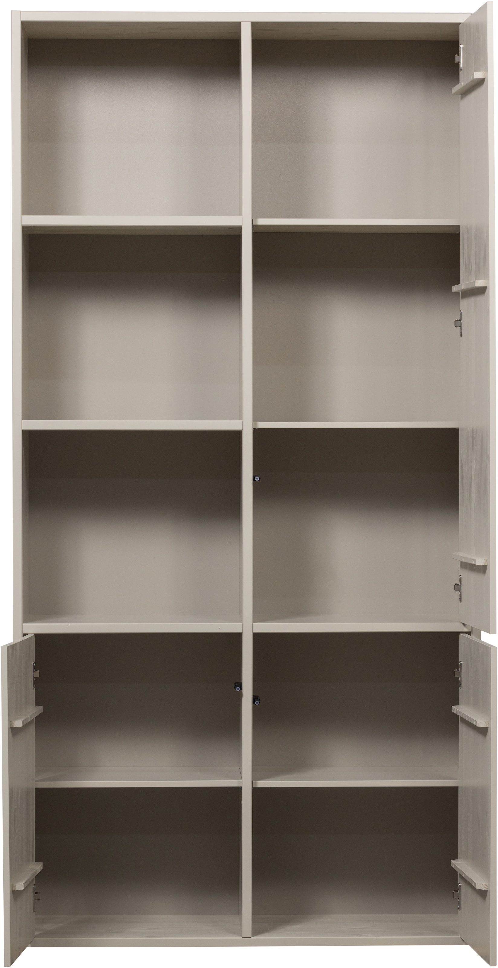 WOOOD Mehrzweckschrank »Meggy Kiefernholz mit Druckmechanismus B 108 x D 40 x H 215 cm« Tragkraft 10 kg pro Boden, sichtbare Maserung, einfach zu montieren