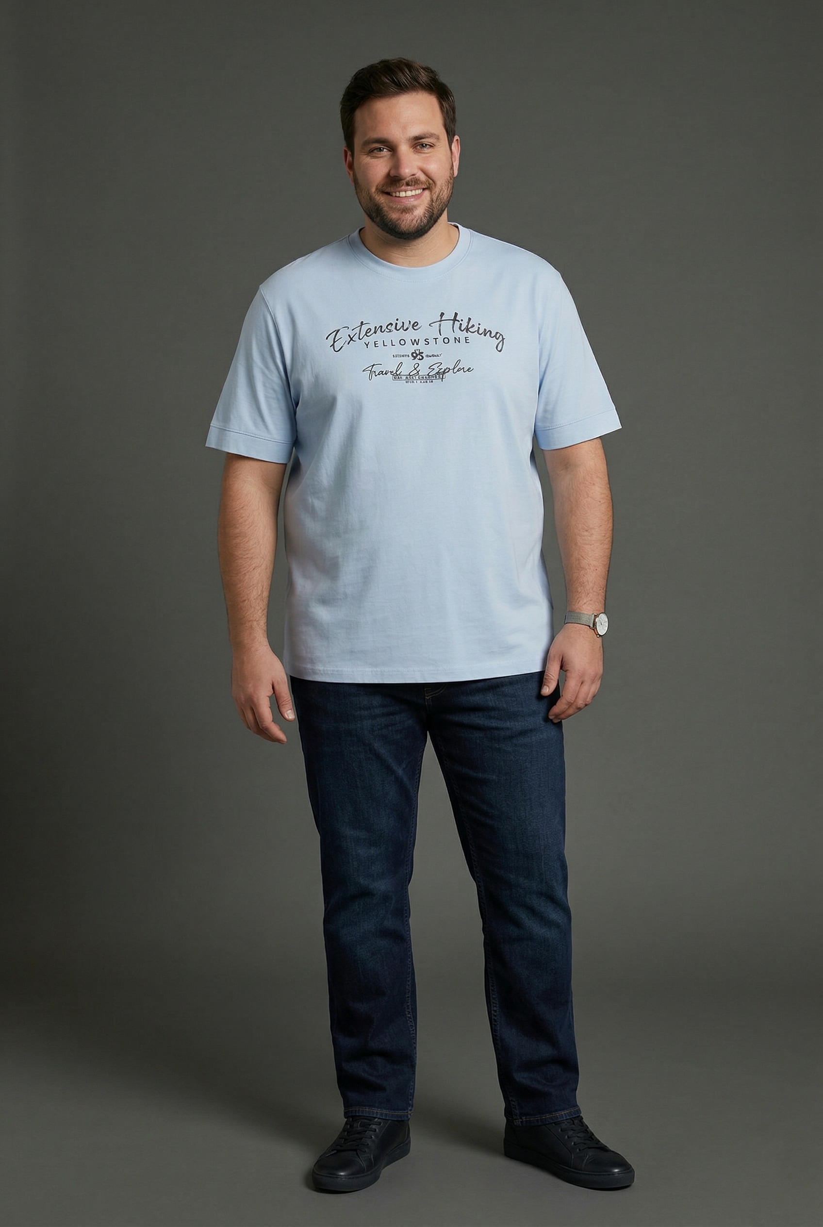 Man's World Plus Rundhalsshirt »auch in Grosse Grössen bis Gr. 7XL Ärmel-Fit« Regular Fit, Kurzarm, mit Rundhalsausschnitt, bedruckt