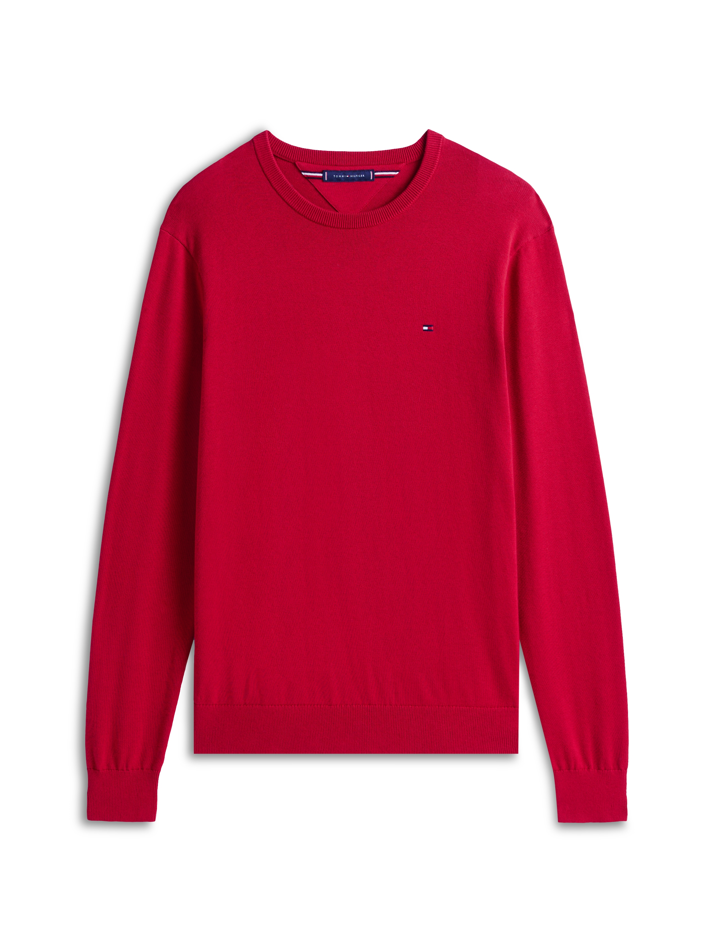 Tommy Hilfiger Rundhalspullover »ESSENTIAL COTTON CREW NECK« 100% Baumwolle Crewneck Regular Fit Premium Mode