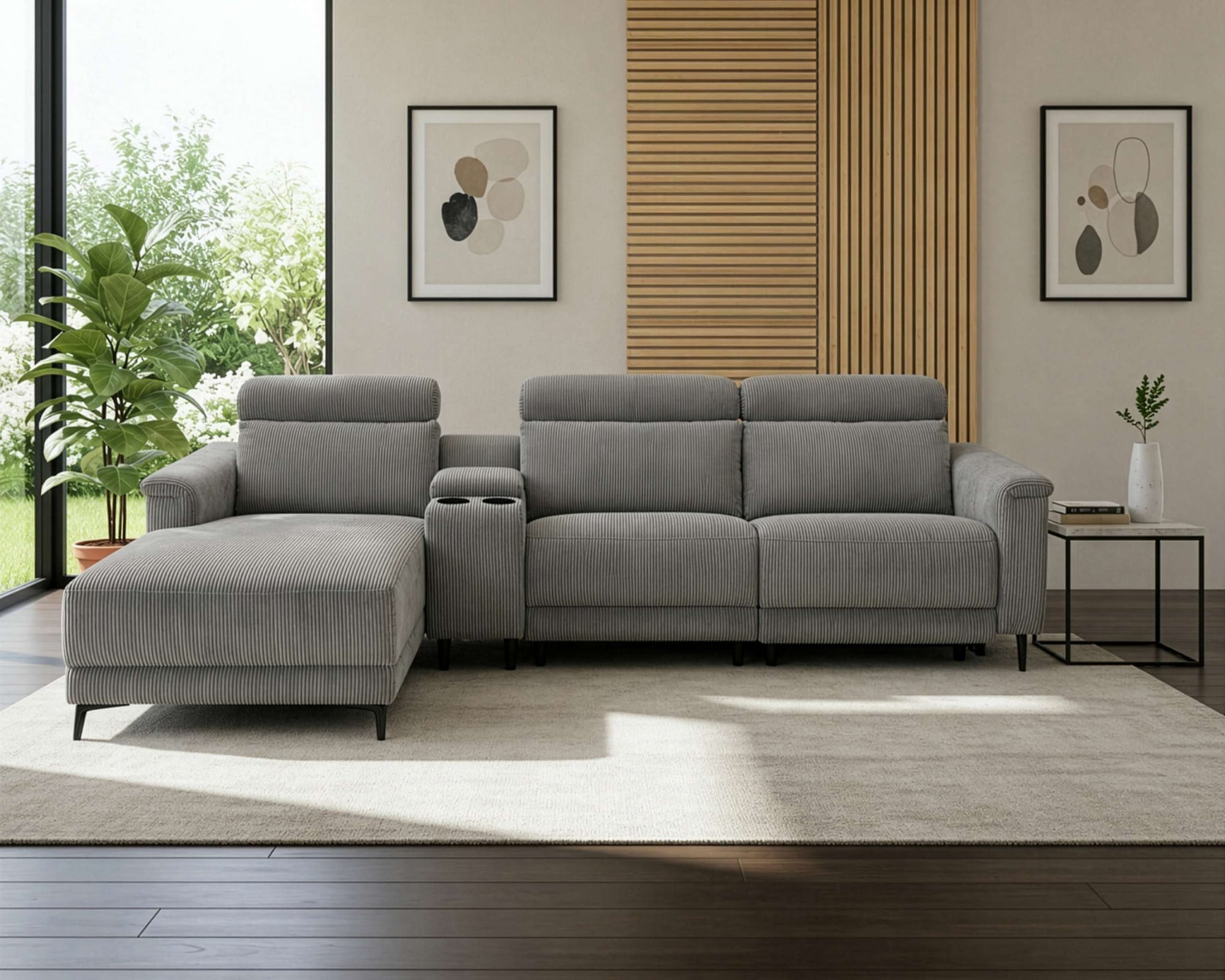 GOODproduct Ecksofa »LUND Kinosofa, L-Form, 298cm, man./elektr. Relaxfunktion (mit USB-A/C)« USB-A/C bei elektr.Variante, Kopfteilverstellg/Getränkehalter/Staufach