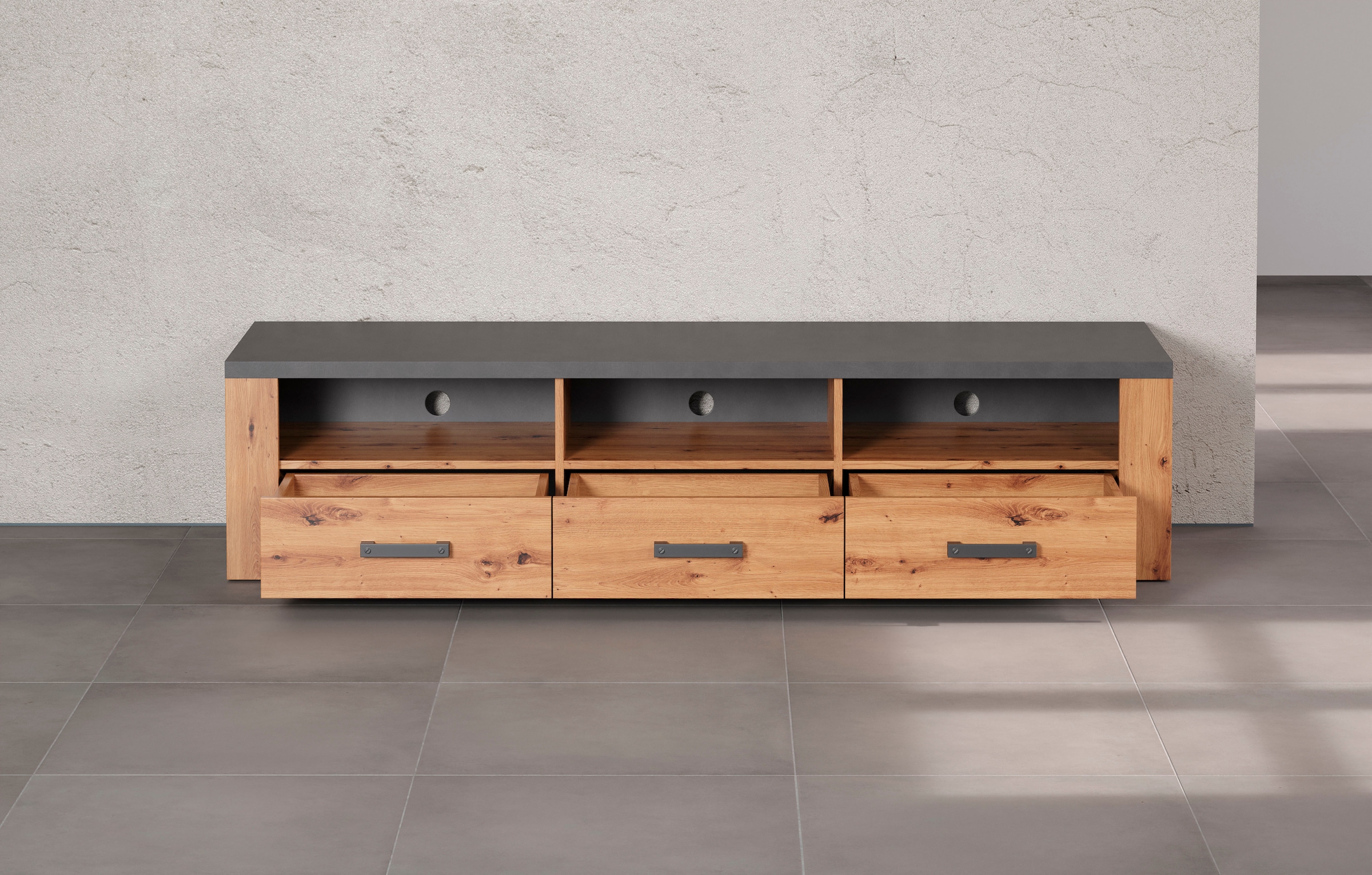 Home affaire Tableau TV »Ambres« 1 cuis tlg. TV-Board, 3 Schubkasten, 3 Fächer, Soft-Close - (B/T/H) 180/50/43 cm