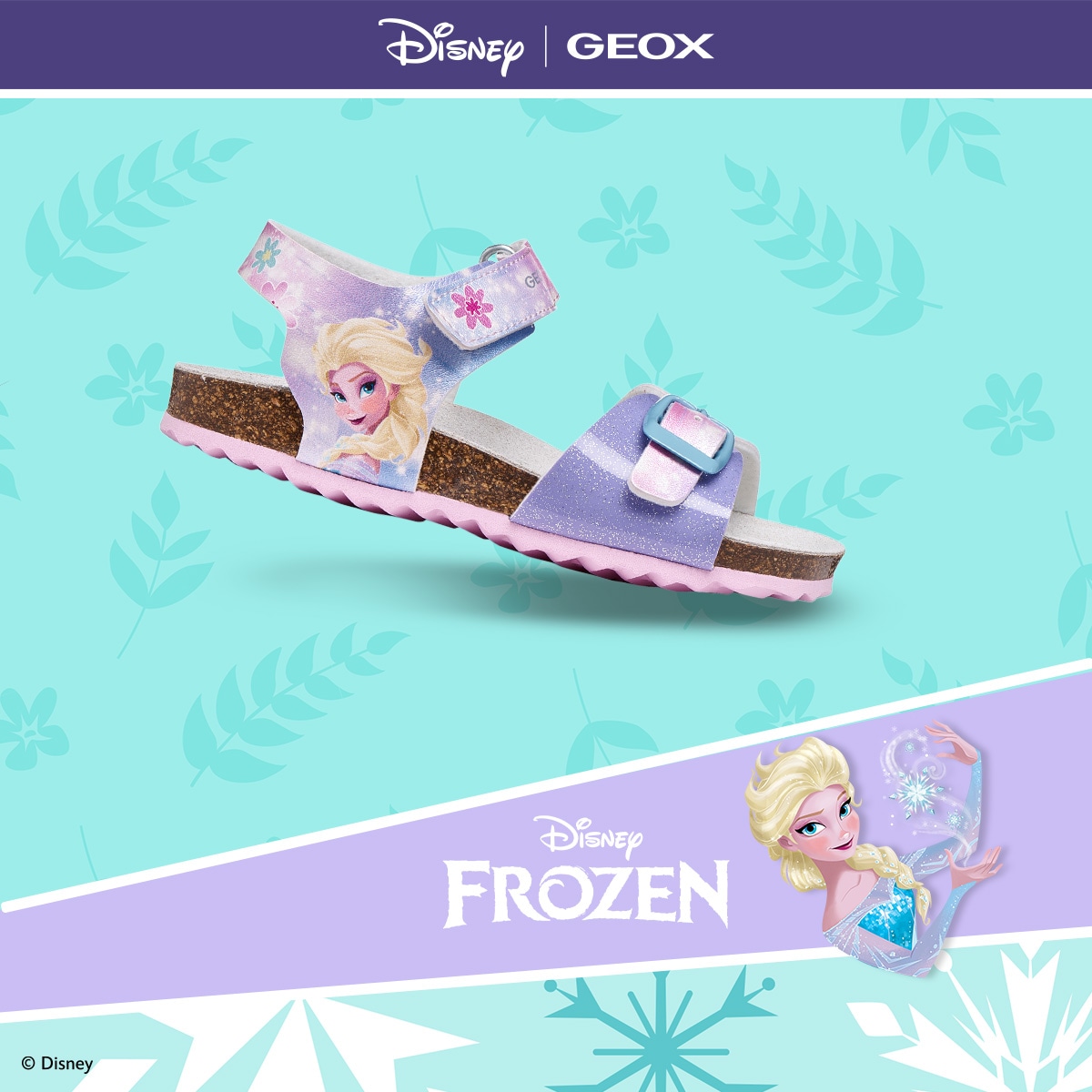Geox Sandale »J ADRIEL GIRL«  Sommerschuh mit Disney-Motiv, Grössenschablone zum Download