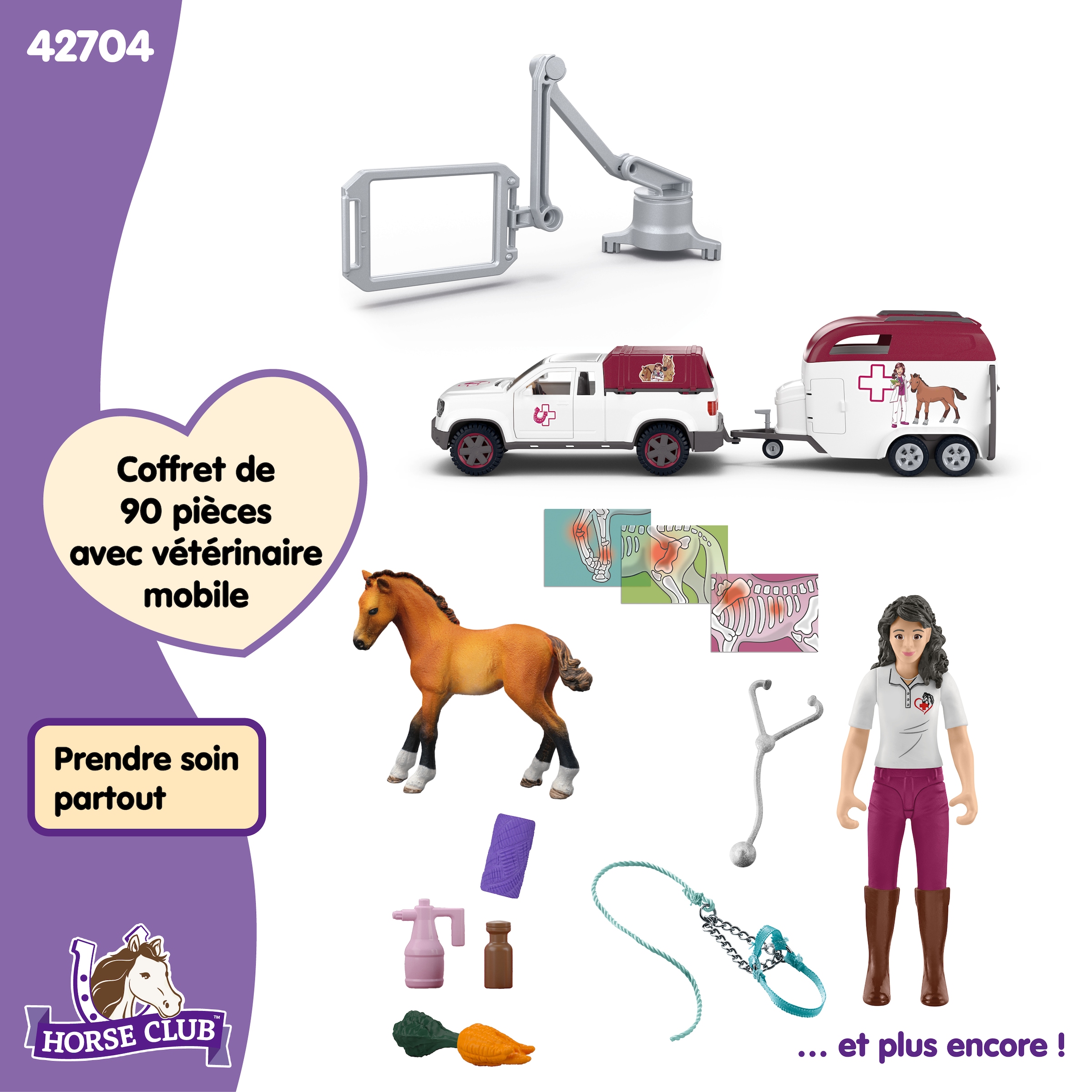 Schleich® Spielzeug-Auto »HORSE CLUB, Mobile Tierärztin mit Anhänger (42704)« Made in Europe