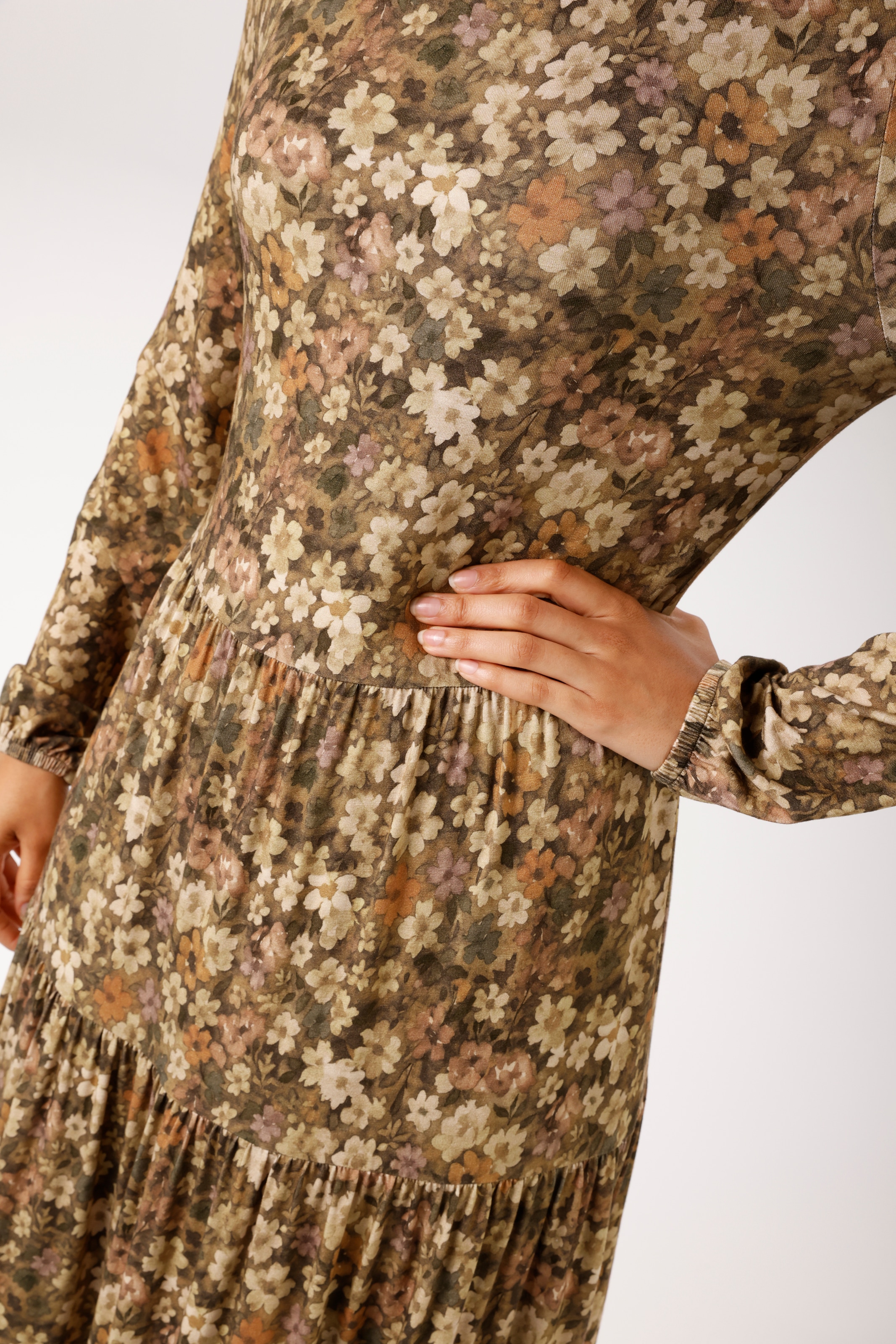 Aniston CASUAL Robe midi - imprimé allover de petites fleurs - NOUVELLE COLLECTION