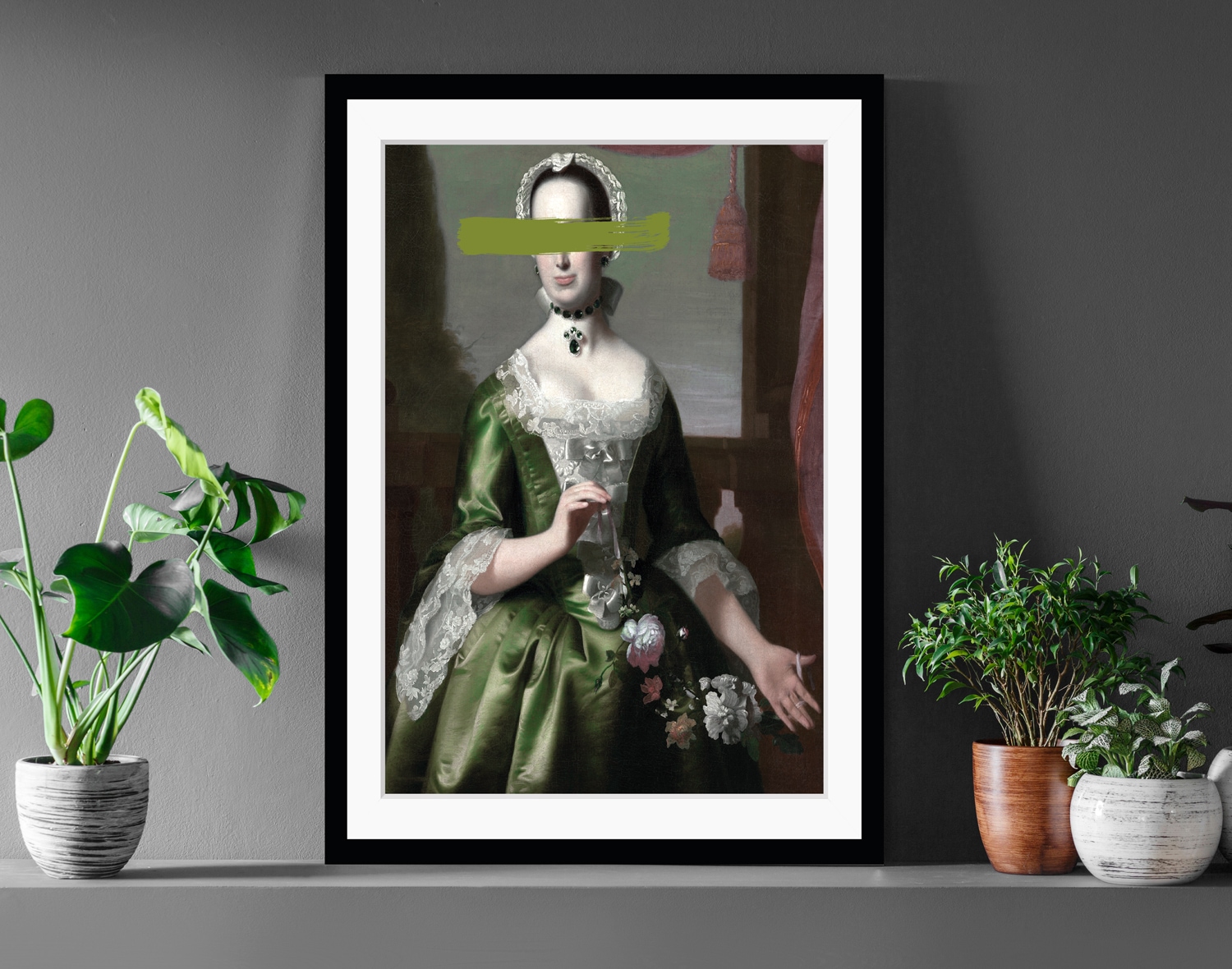 queence Image »Gisela mit Farbklecks« HD Premium Poster-Druck inkl. Holzrahmen