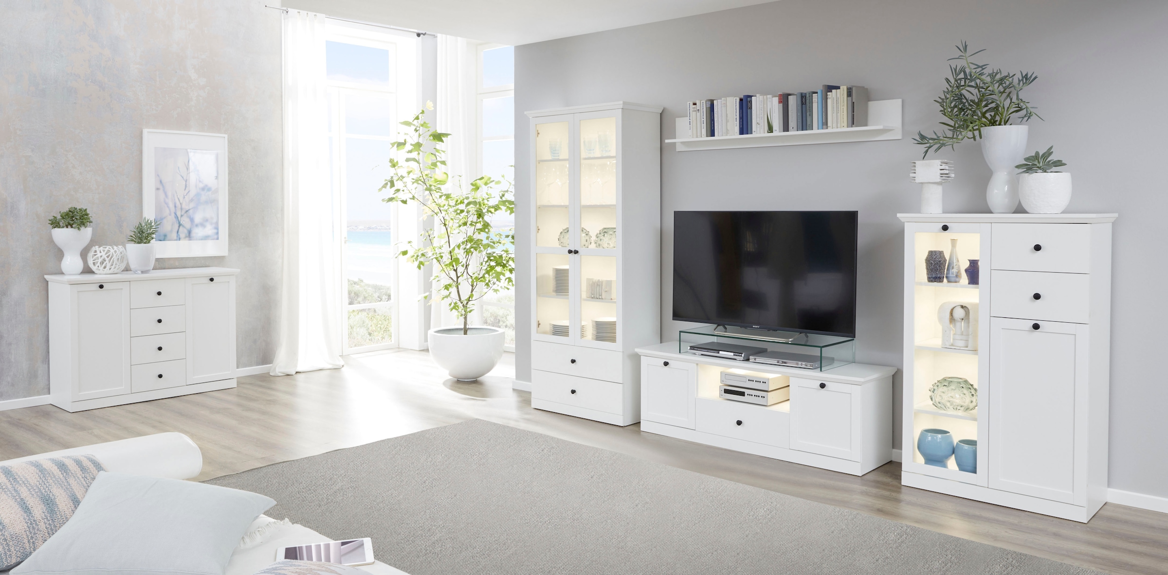 Home affaire Sideboard »Örebro« Kommode, zeitloser Landhausstil, mit Vollauszug
