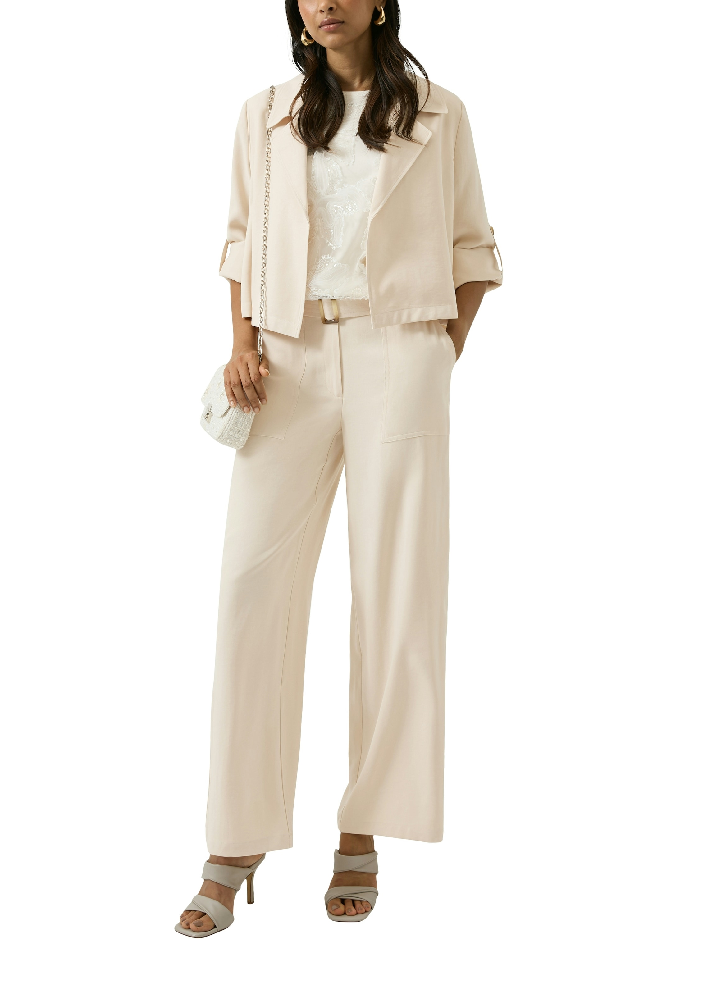 s.Oliver BLACK LABEL Blazer court manches mi-longues sans fermeture