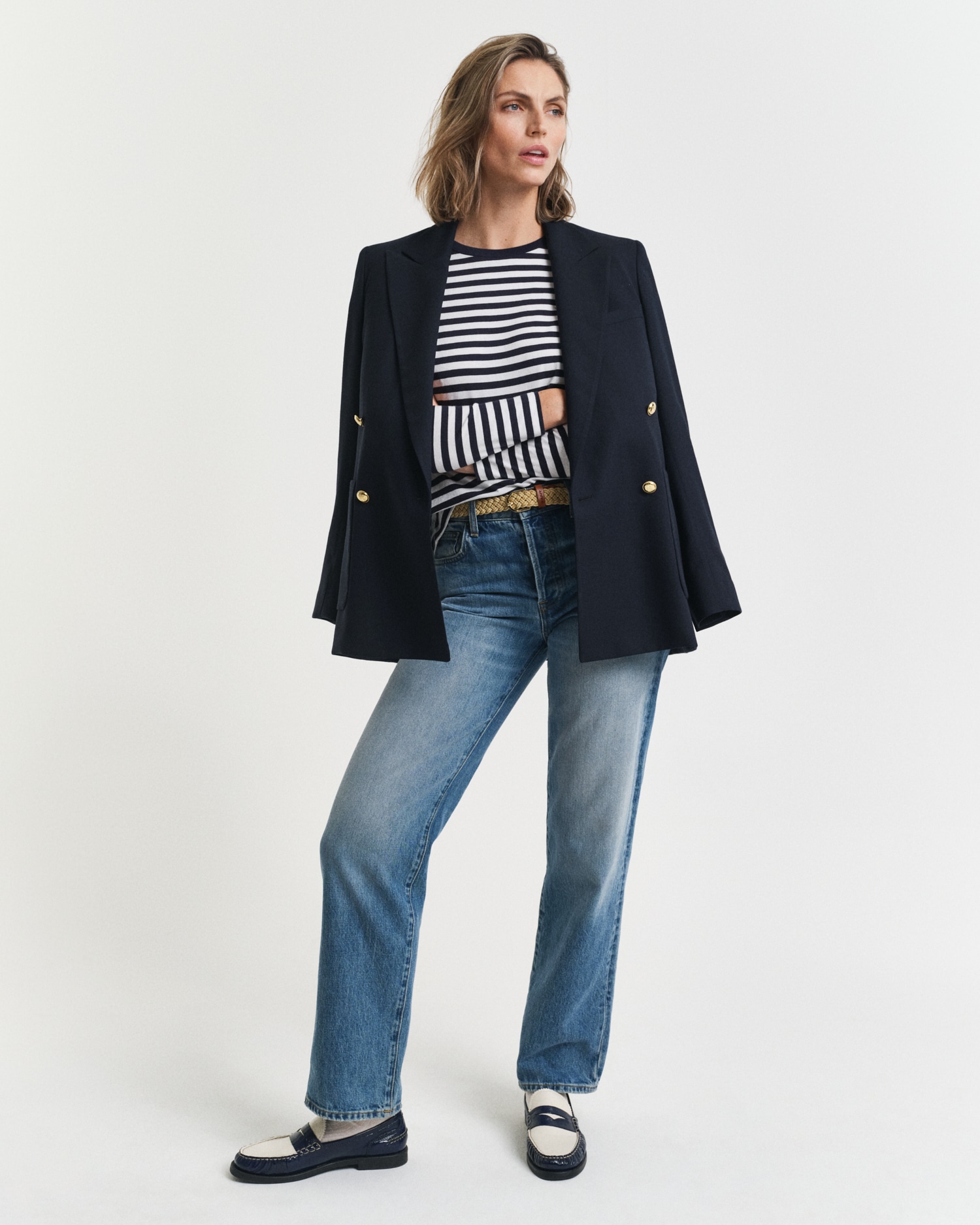 Gant T-shirt à manches longues »REGULAR STRIPED SHIELD« Regular fit mit Rundhalsausschnitt