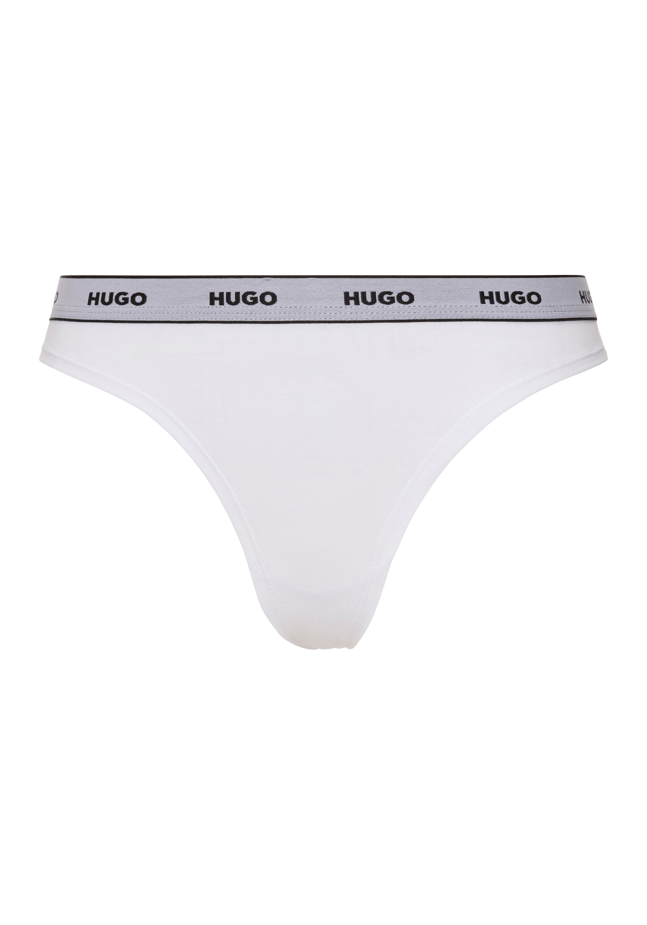 HUGO Underwear T-String »TRIPLET THONG STRIPE« Packung, 3, 3 Stk. mit Logoschriftzug auf dem Bund