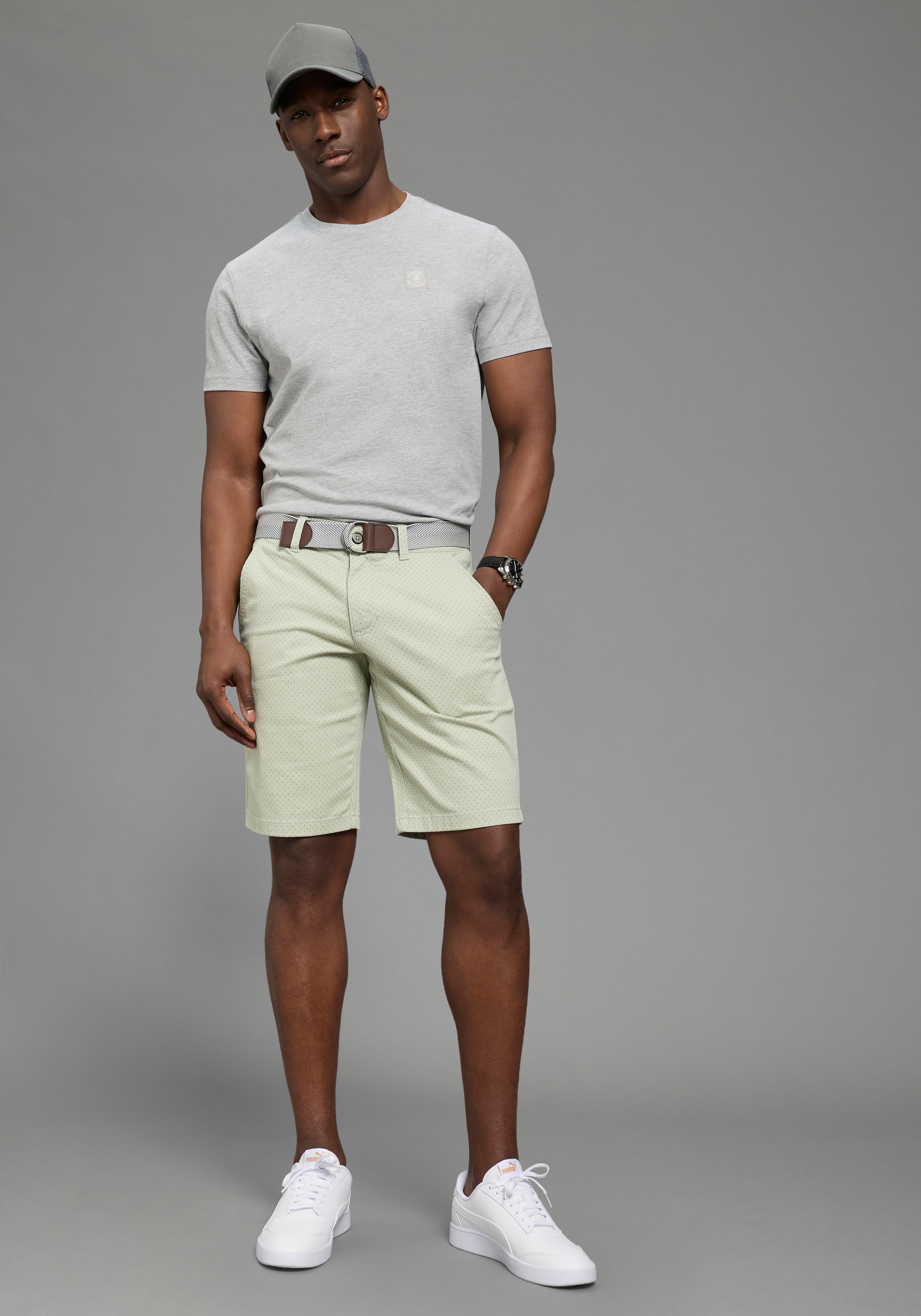 DELMAO Short  kniefrei, gerades Bein, mit Eingrifftaschen und Gesässtaschen