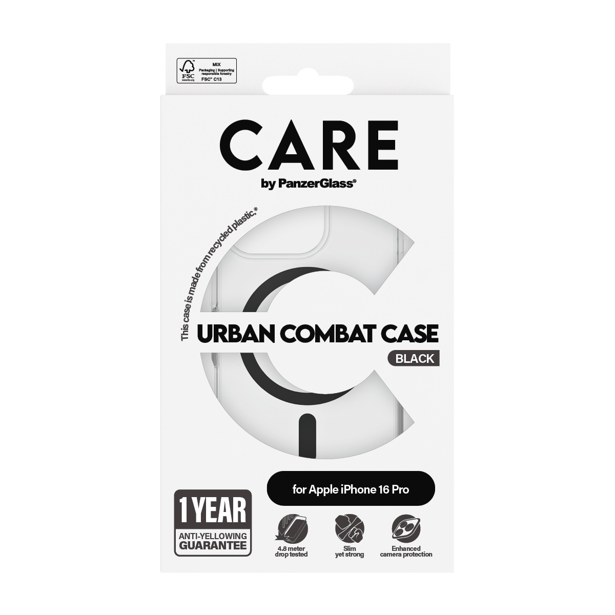 CARE by PanzerGlass Handyhülle »Urban Combat Case mit MagSafe für Apple iPhone 16 Pro« Backcover, Schutzhülle, Handyschutzhülle, Case, Schutzcase, stossfest
