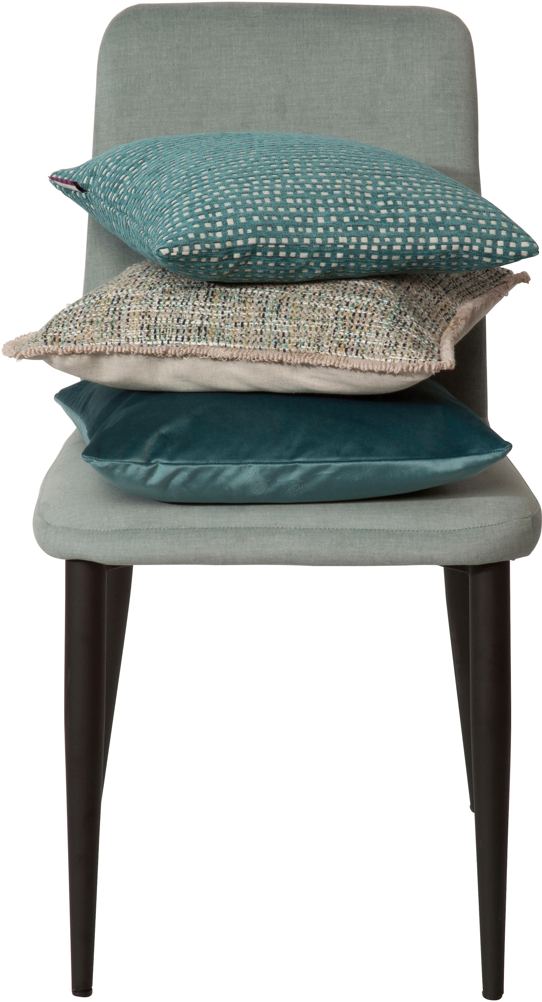 SIT Chaise rembourrée »Pafos 2er-Set Celadon mit Stoffbezug & Stahlgestell« (Ensemble) 2 cuisCoussins confort au siège et au dossier pour une assise détendue
