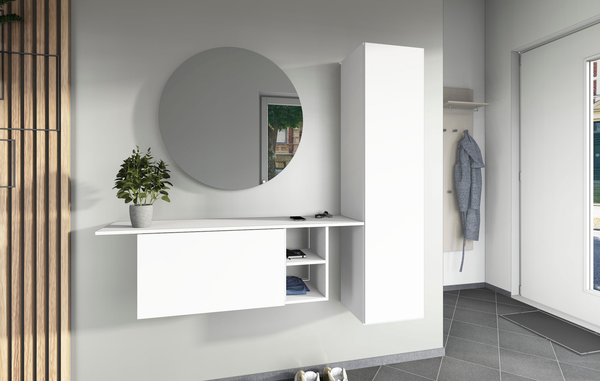 borchardt Möbel Ensemble de vestiaires »Toledo, moderne Garderobe mit Spiegel, Schminktisch mit Regalfächern« Ensemble complet, 