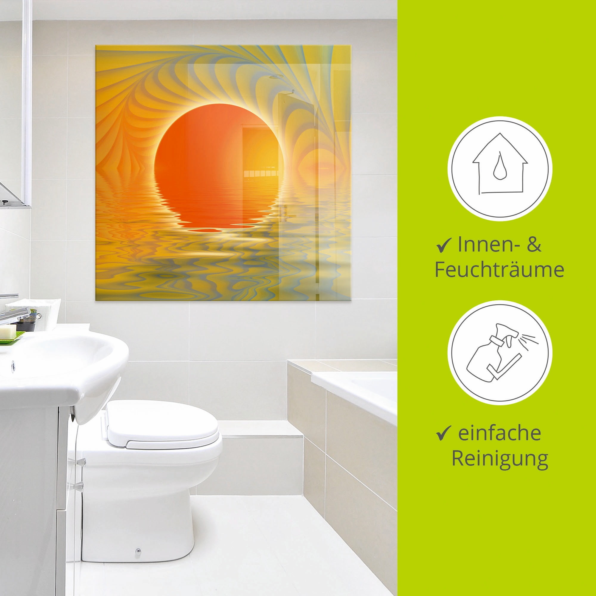 Artland Tableau en verre »Abstrakter Sonnenuntergang« 1 cuis tlg. in verschiedenen Grössen