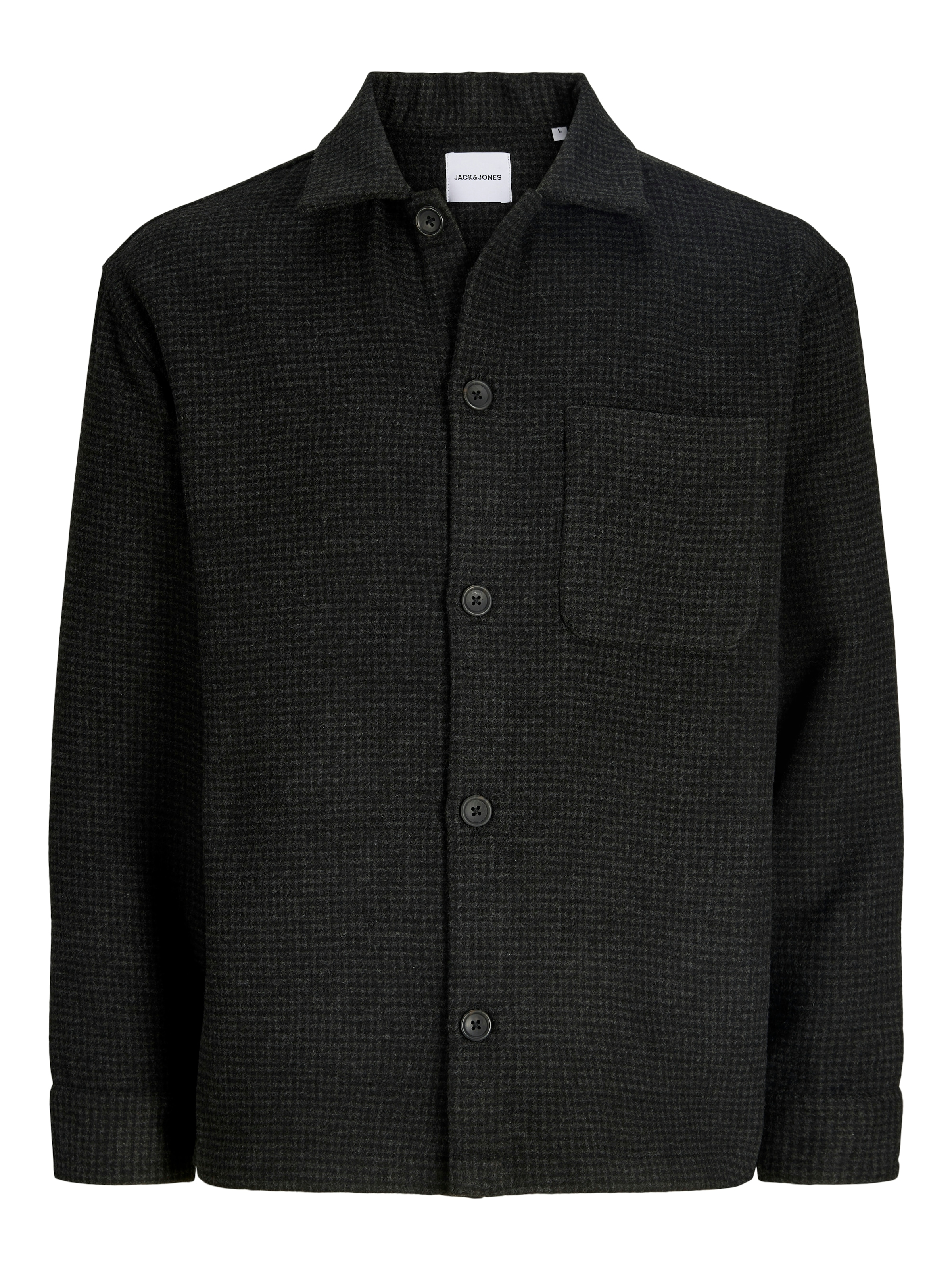 Jack & Jones Chemise à manches longues »JJESOHO OLLIE OVERSHIRT LS SN« mélange de matières, coupe ample