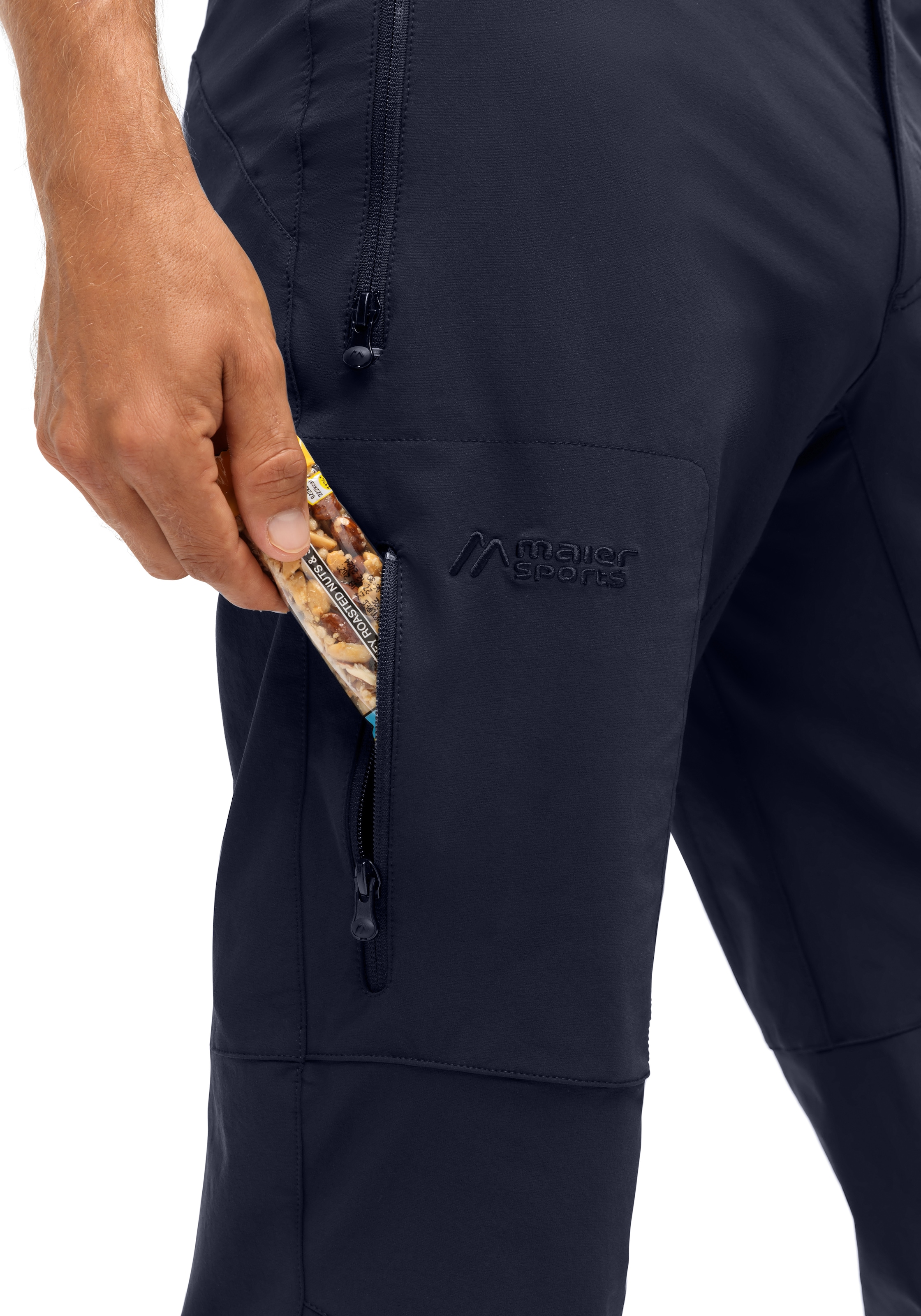 Maier Sports Pantalon de plein air »Halitit M«  Herren Funktionshose, robuste Wanderhose, 3 Taschen + Gürtel, Reg. Fit
