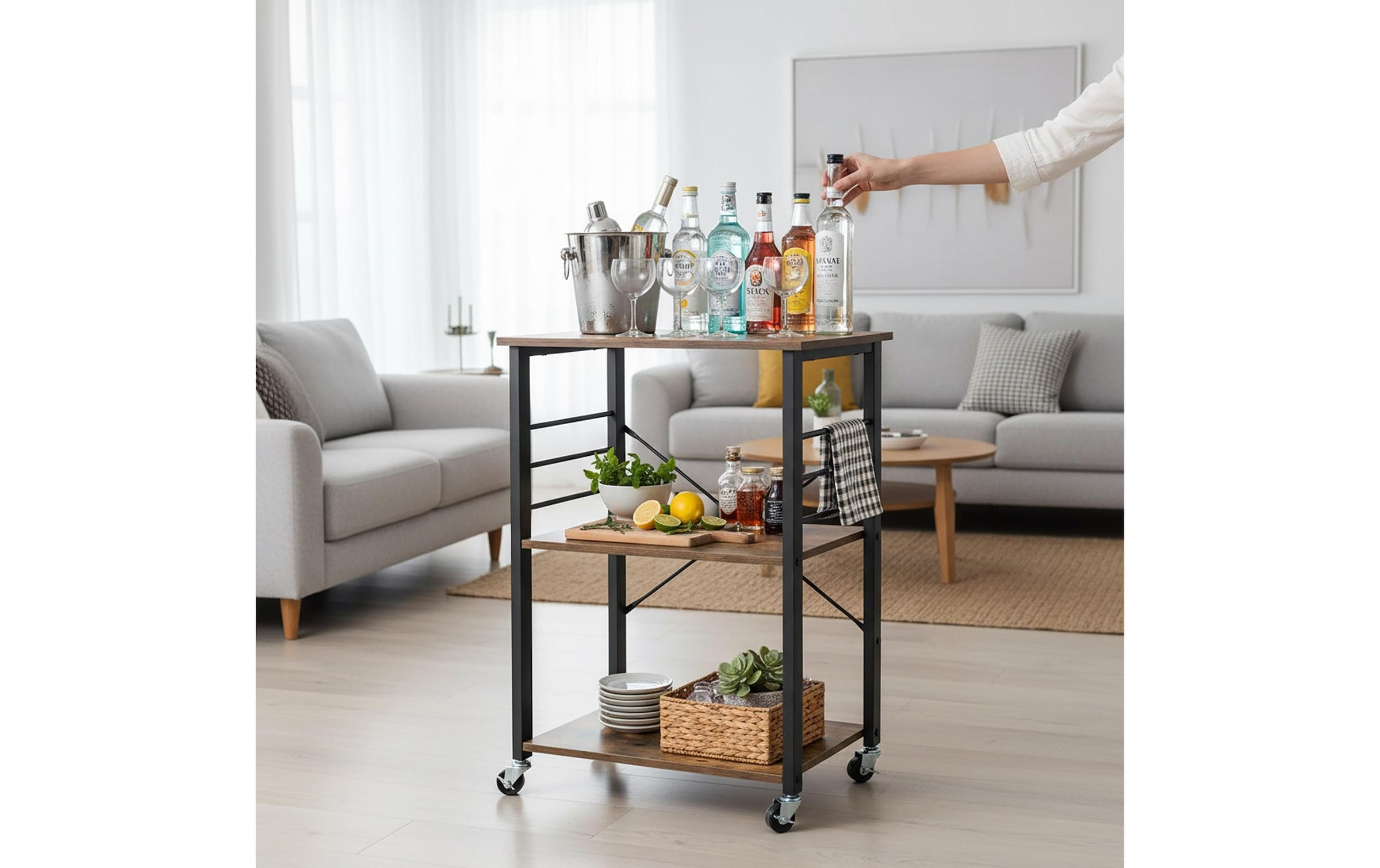 relaxdays Chariot de cuisine »89 x 60 x 40 cm«