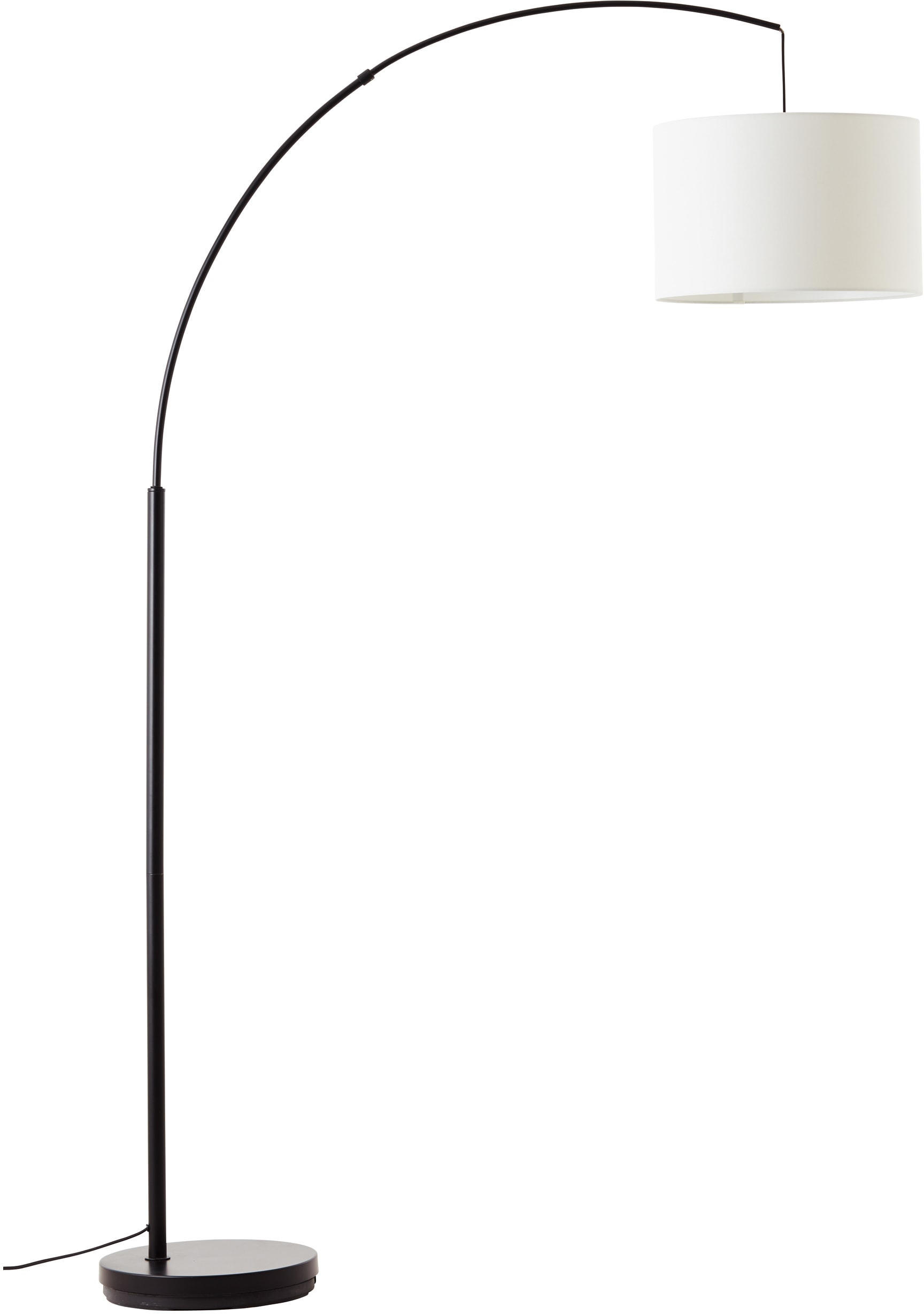 my home Stehlampe »Elijah« E27 1 Stk. Bogenlampe Textilschirm Stoff Ø 36cm