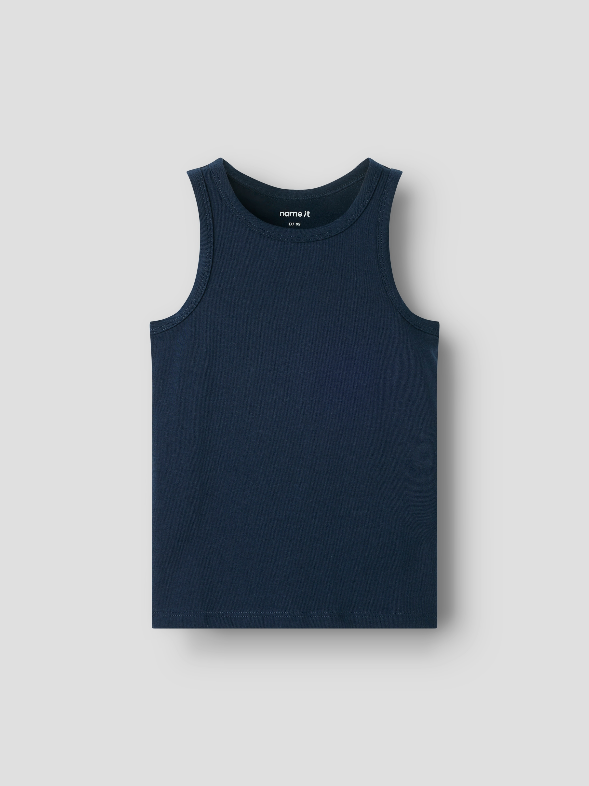 Name It Sous-chemise »NMMTANK TOP 2P EXCAVATOR NOOS« Paquet, 2 cuis mélange de coton, uni et imprimé en set