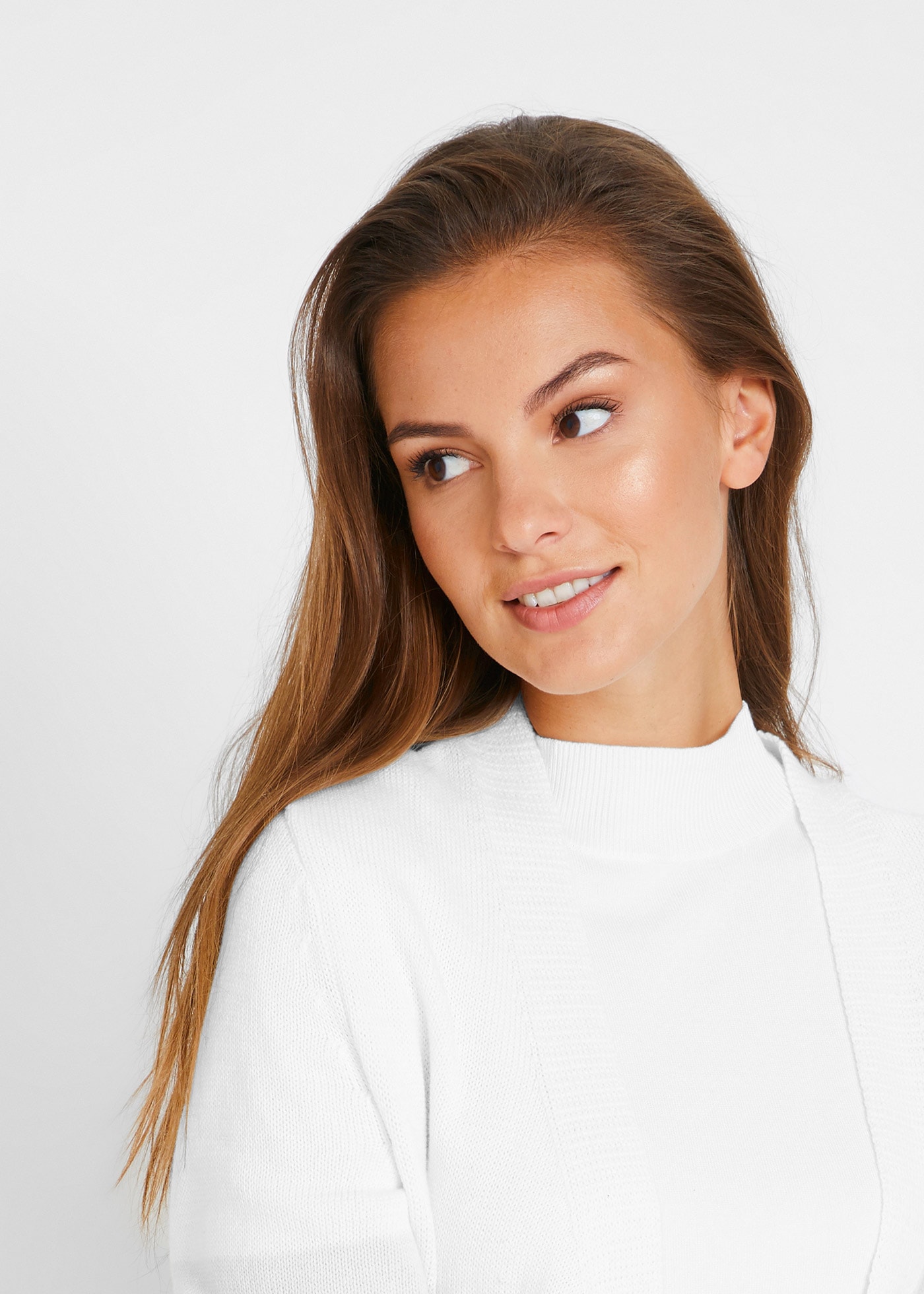 bonprix Cardigan long dreifarbig, lockere Passform, Casual Stil, mit Knopfleiste