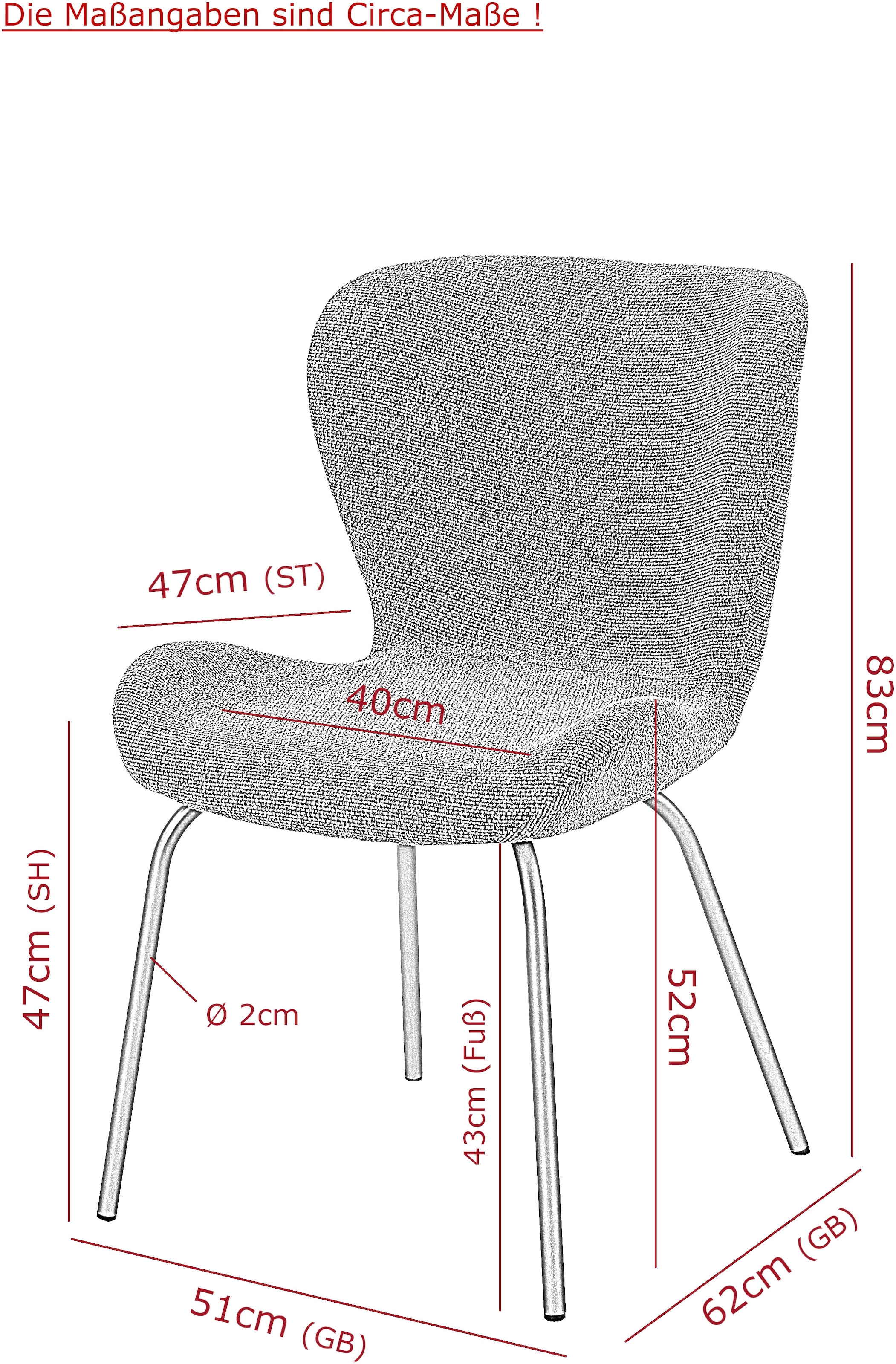 HELA 4-Fussstuhl »LAGOS« (Set) 1 Stk.4-Fussstuhl XL, Gestell angepasst, Webstoff, 140kg belastbar