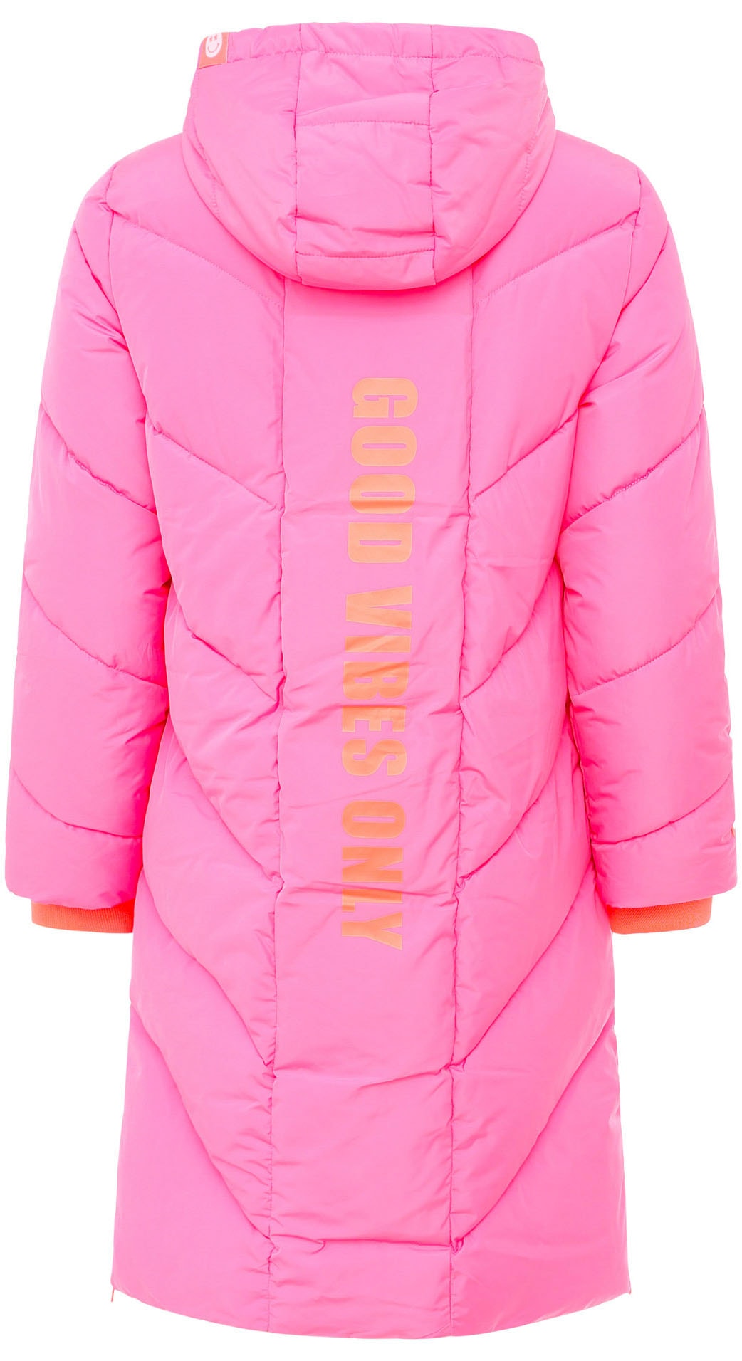 Zwillingsherz Steppjacke »"Good Vibes Only"« mit Kapuze mit Kapuze, Backprint und bedrucktem Zugband