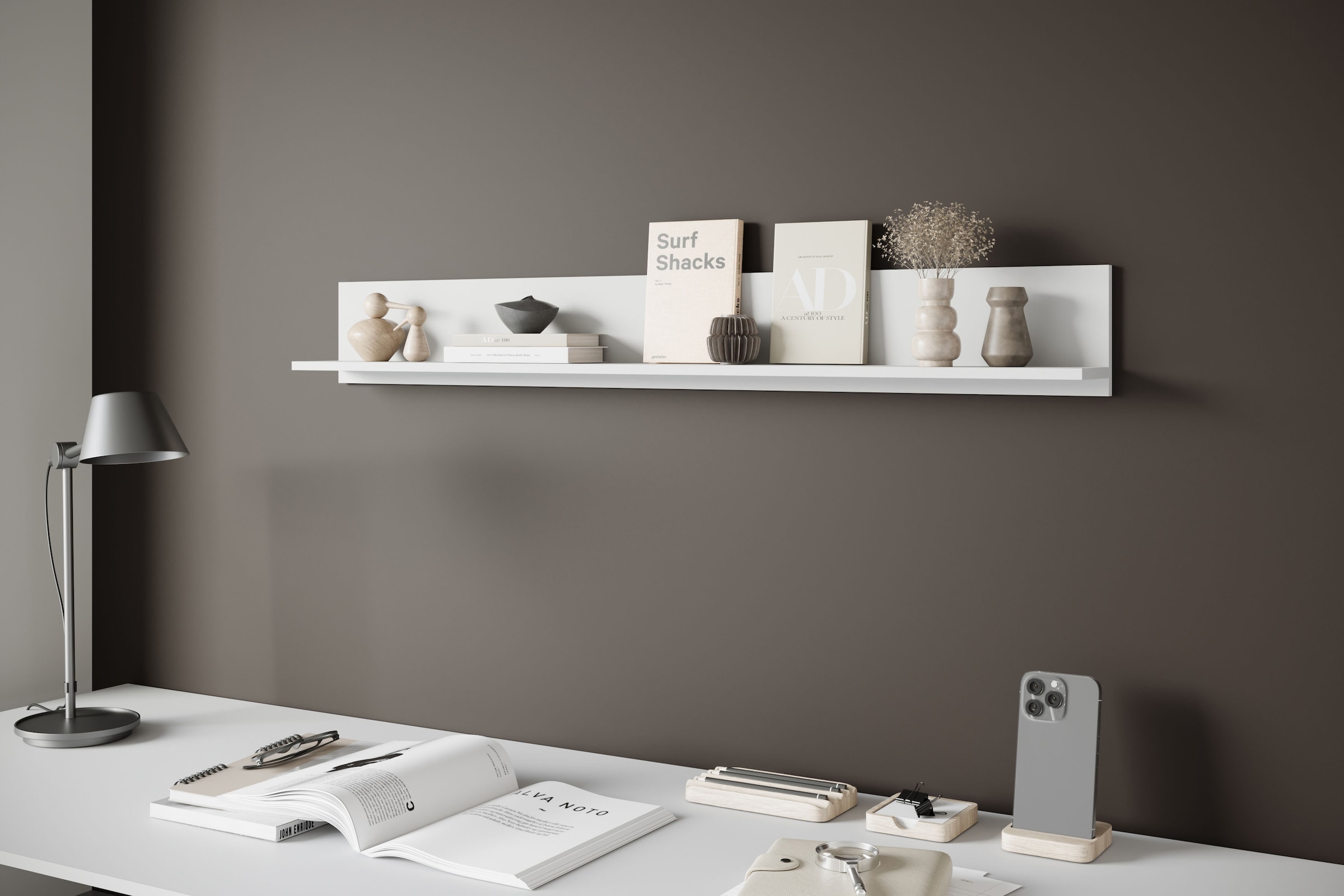 Home affaire Tableau mural »Wandregal Vera« 1 cuis tlg. idéal pour déco & livres, 138x23x18 cm, suspendu