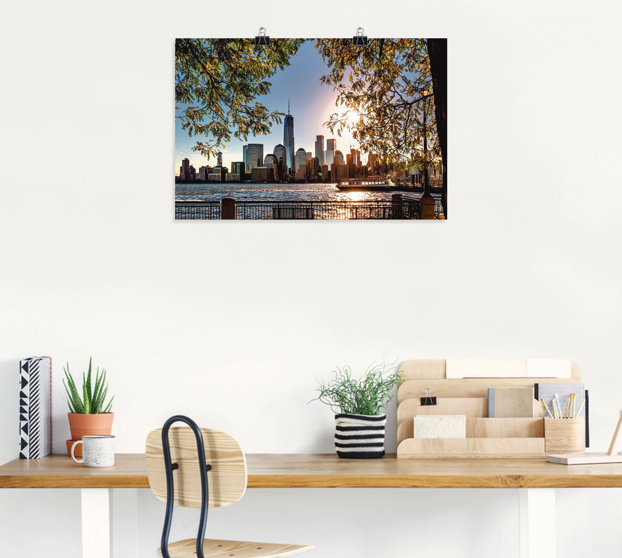 Artland Wandbild »Sonnenaufgang über New York« Amerika 1 Stk. tlg. als Leinwandbild, Poster in verschied. Grössen