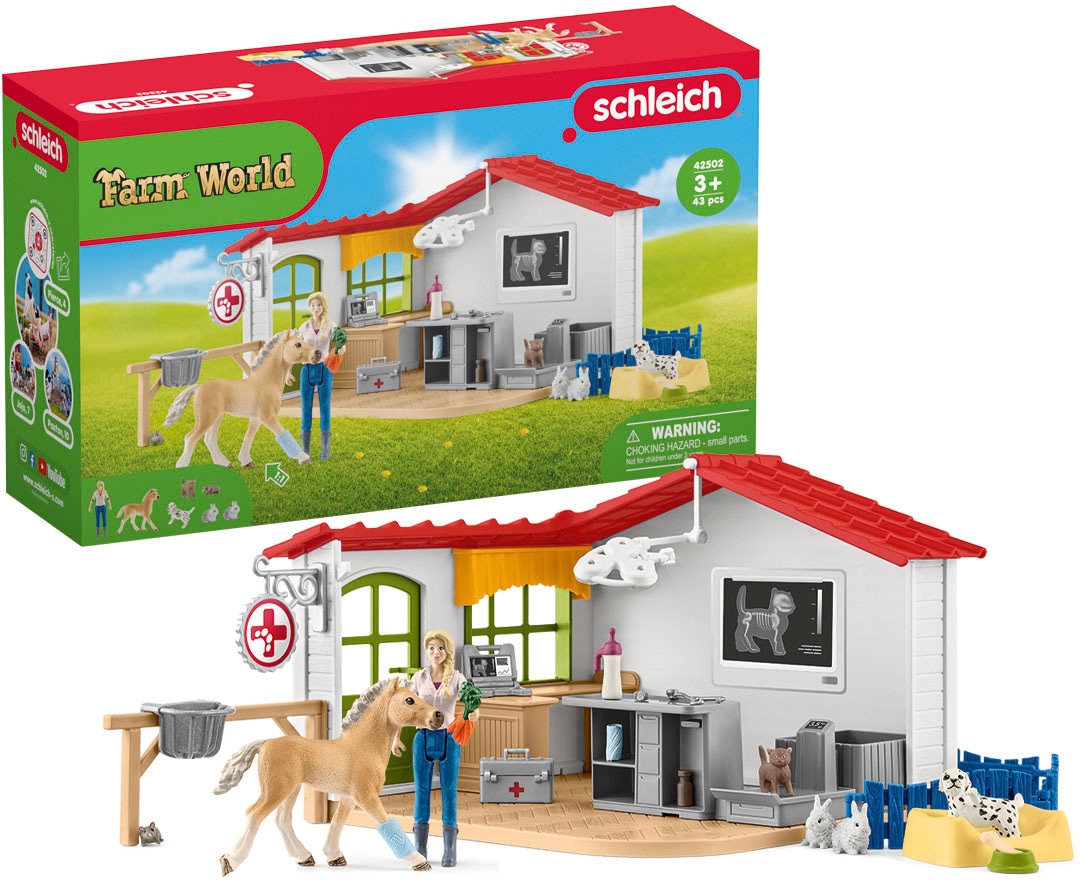 Schleich® Spielwelt »FARM WORLD, Tierarzt-Praxis mit Haustieren (42502)« Made in Europe