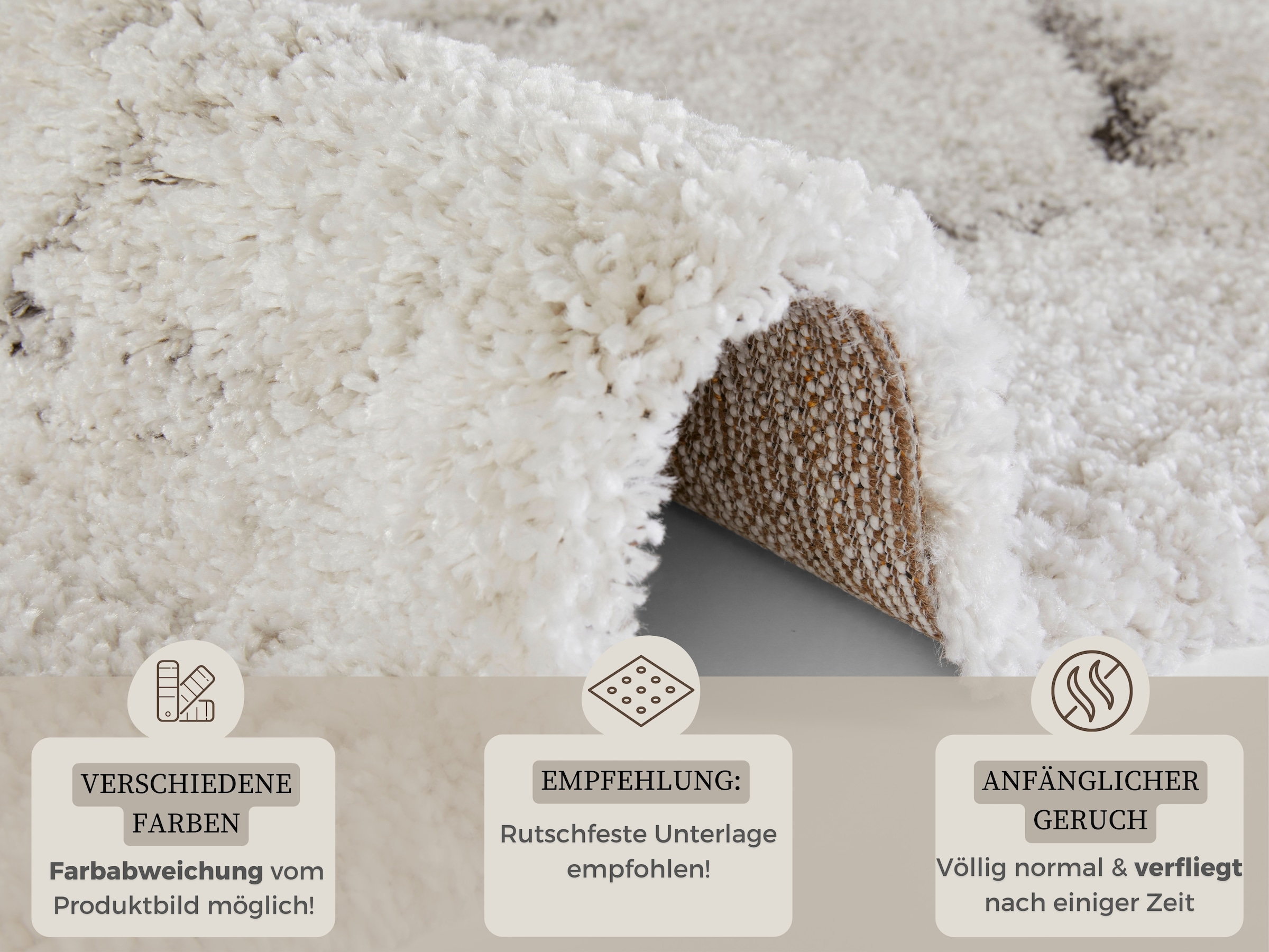 HANSE Home Hochflor-Teppich »MAYRIN« rechteckig 30 mm Höhe Hochflor, Teppich, Shaggy, Flokati, Weich, Marmor-Optik, Wohnzimmer