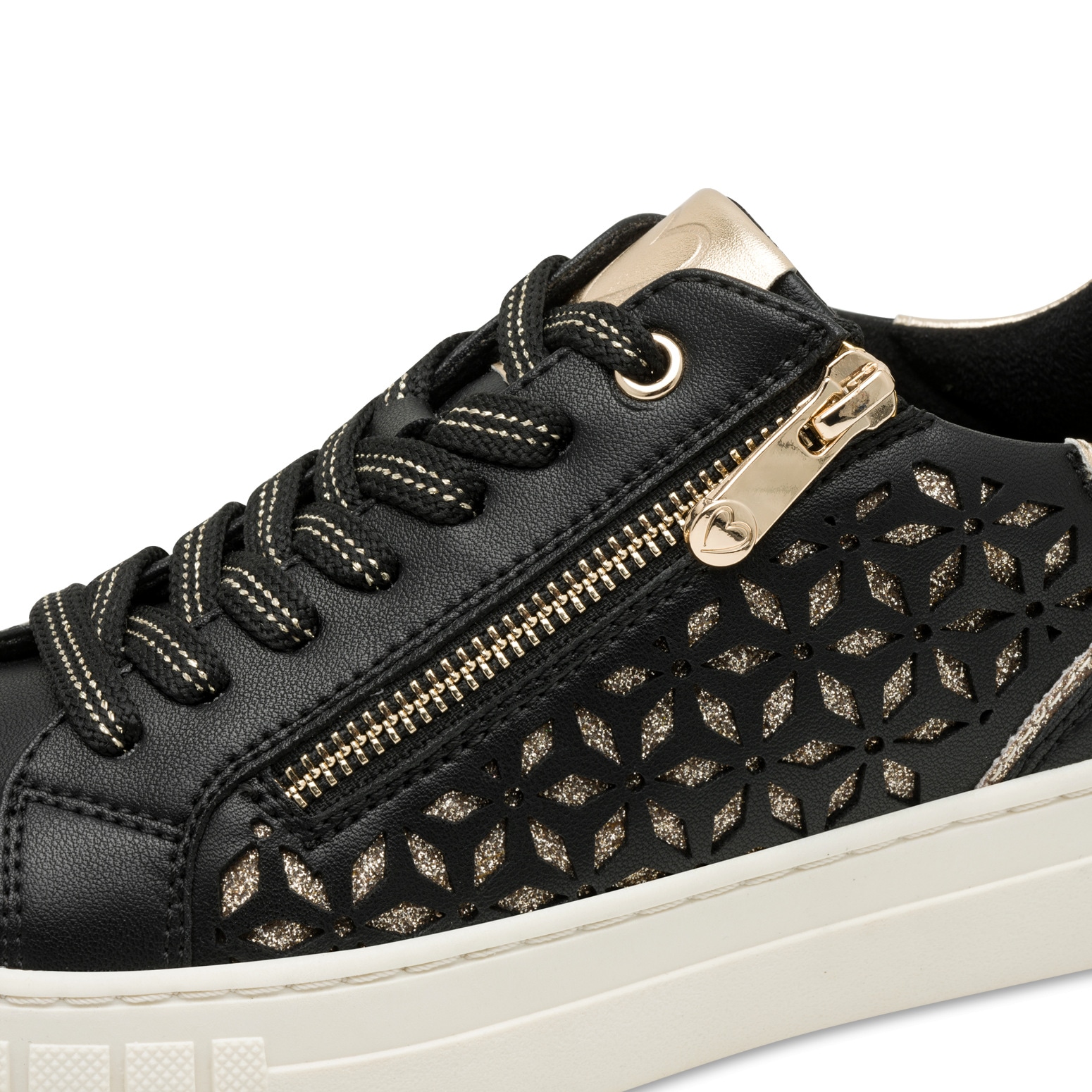 MARCO TOZZI Baskets à plateforme  chaussure de loisir, chaussure basse, chaussure à lacets avec motif perforé sous-jacent