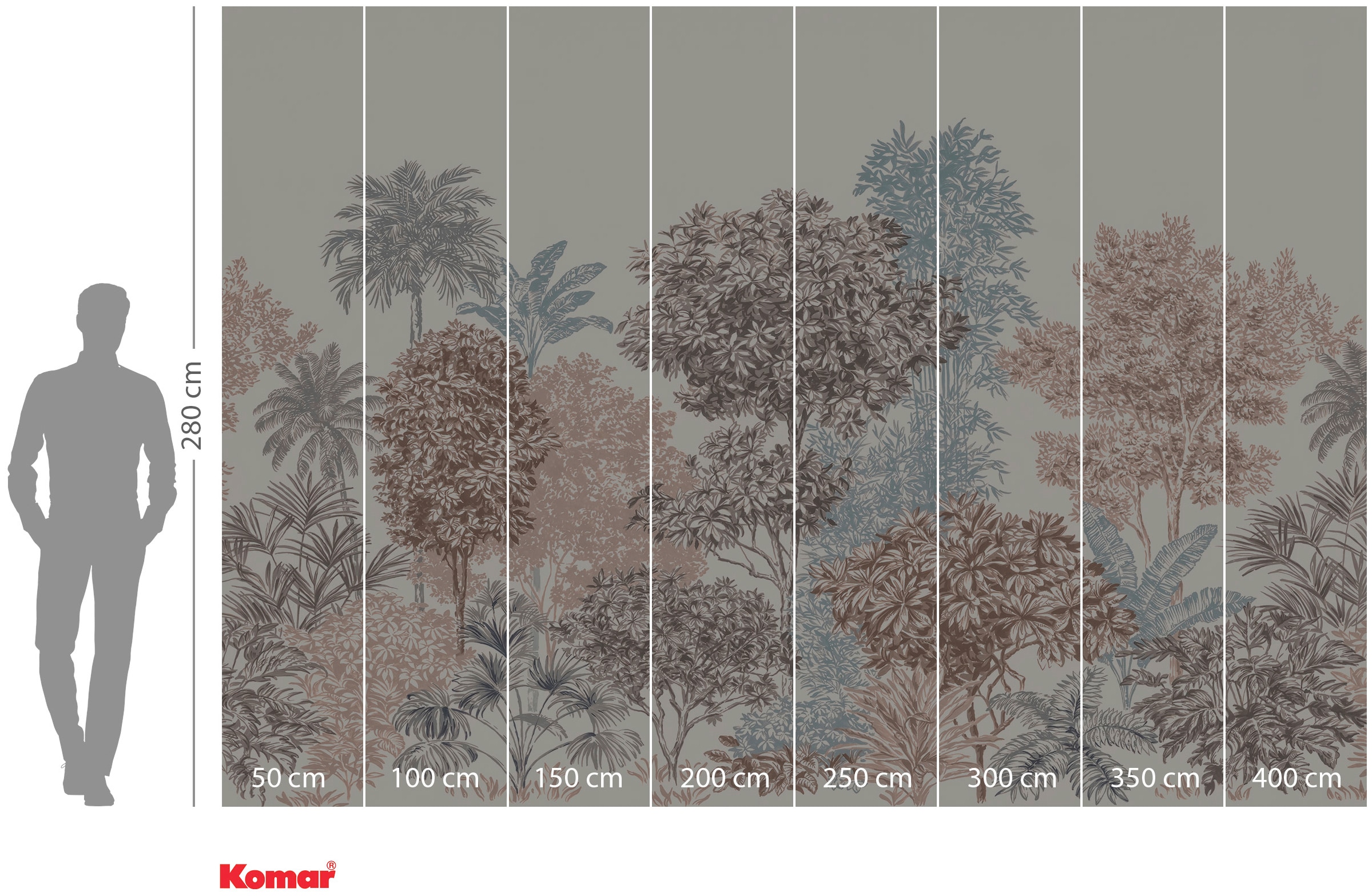 Komar Papier peint intissé »Digitaldruck Vlies -  Painted Trees - Grösse 400 x 280 cm« imprimé Wohnzimmer, Schlafzimmer