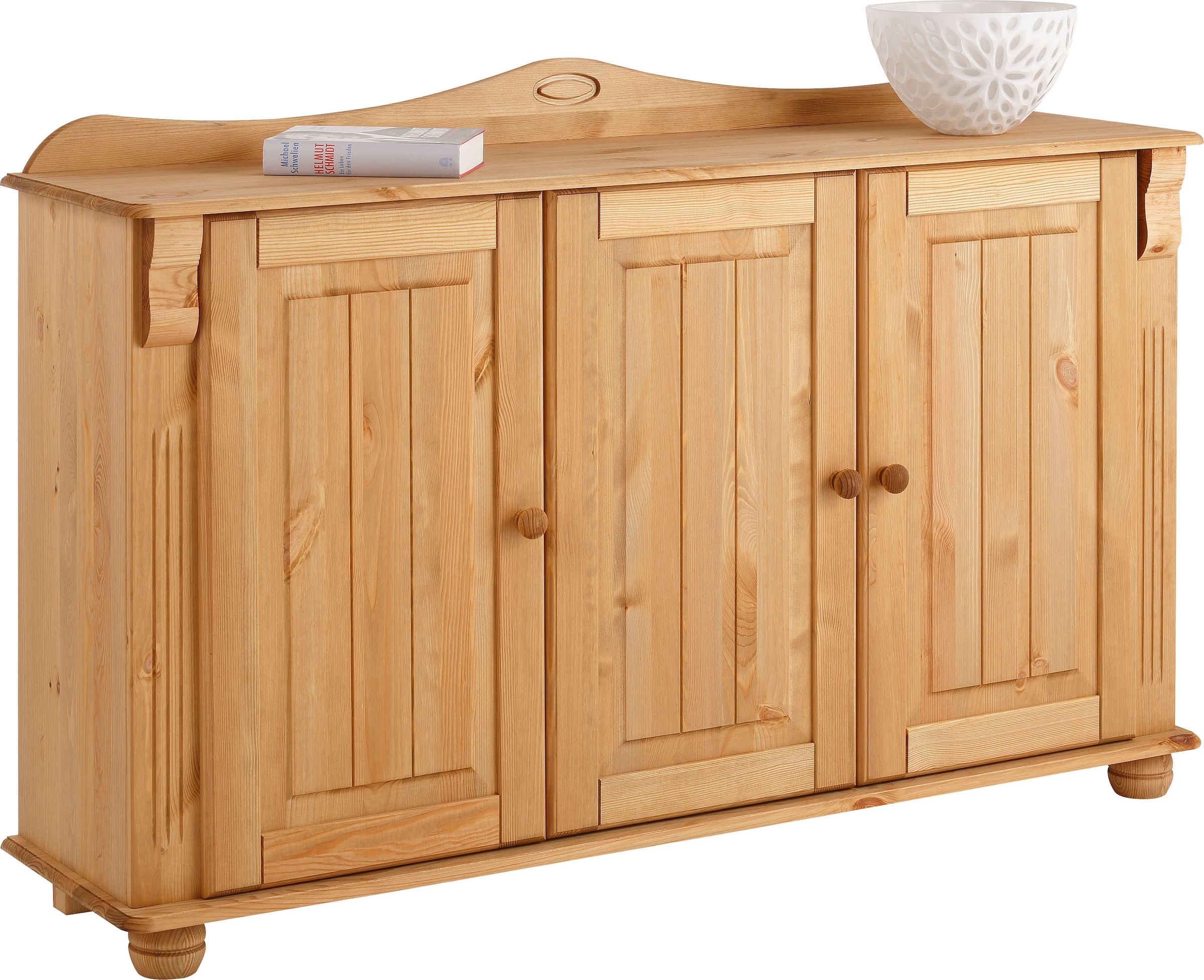 GOODproduct Sideboard »Adele« Kommode, 3-türig, Breite 130 cm, aus massiver Kiefer, FSC®