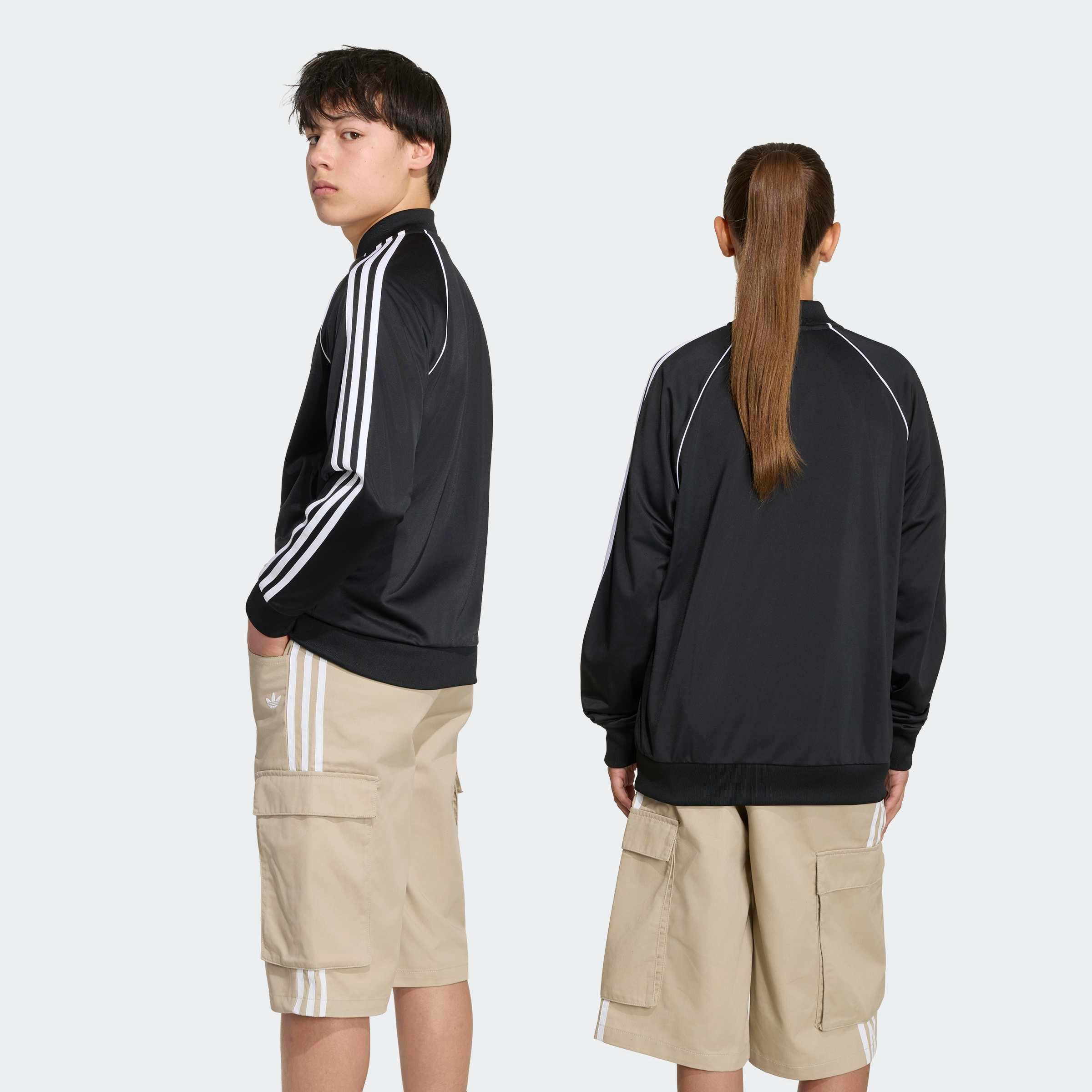 adidas Originals Veste d'entraînement »SST, LOCKER GESCHNITTEN« pour enfants, avec fermeture éclair, en polyester