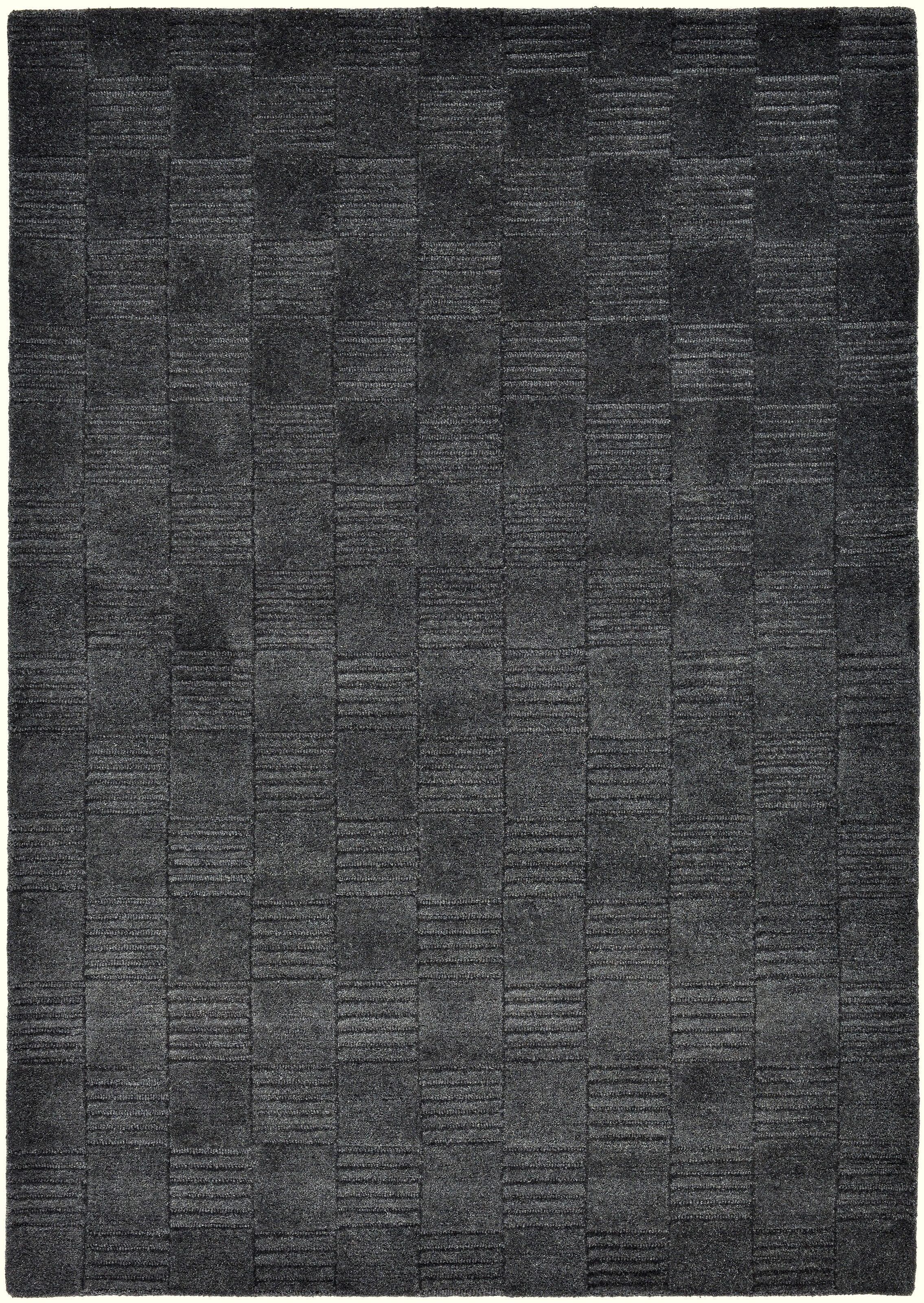 my home Tapis en laine »Motala, Handgefertigt, Wolle, Hoch-Tief-Effekt,« Rectangulaire 14 mm Höhe einfarbig, 3D-Design, Wohnzimmer, Schlafzimmer, Esszimmer