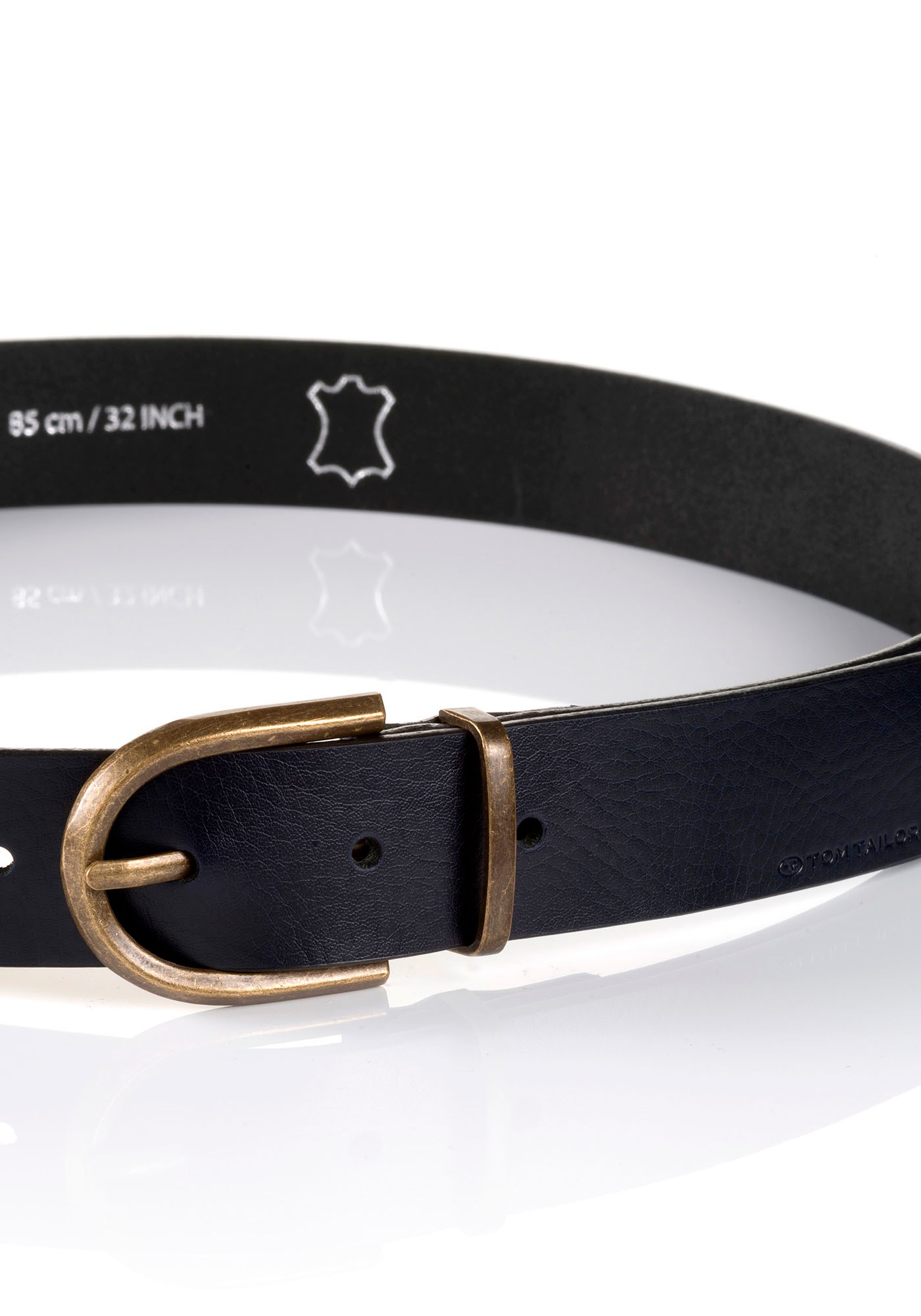 TOM TAILOR Ceinture en cuir »TTSYLKE« 3 cm breiter Damengürtel, Schliesse im Vintage-Look, reines Leder