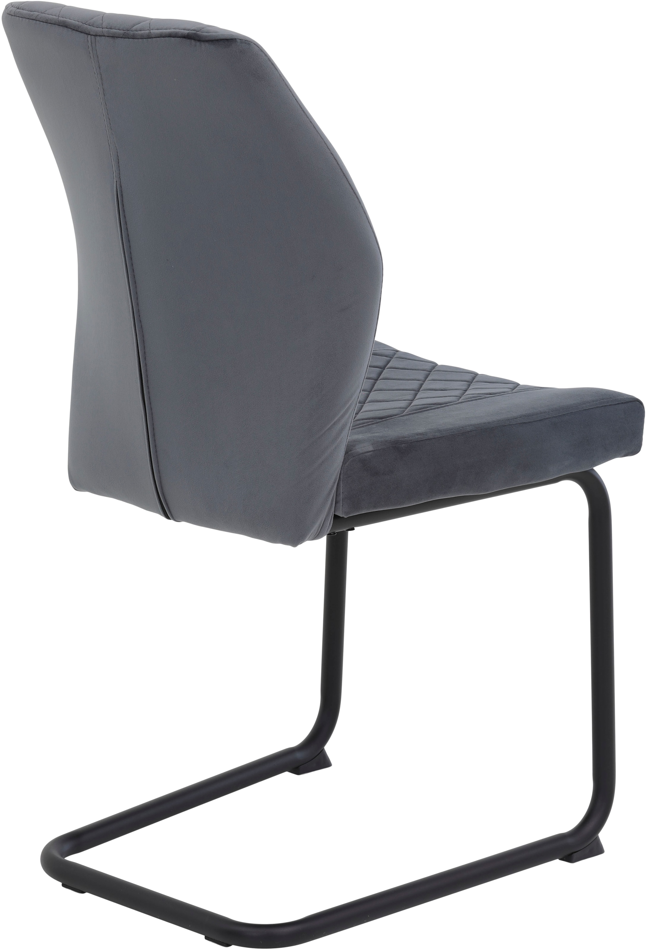 HELA Chaise cantilever »OSLO« (Set) 4 cuisFreischwinger,Rautensteppung,Microfaser Samtvelour,140kg belastbar