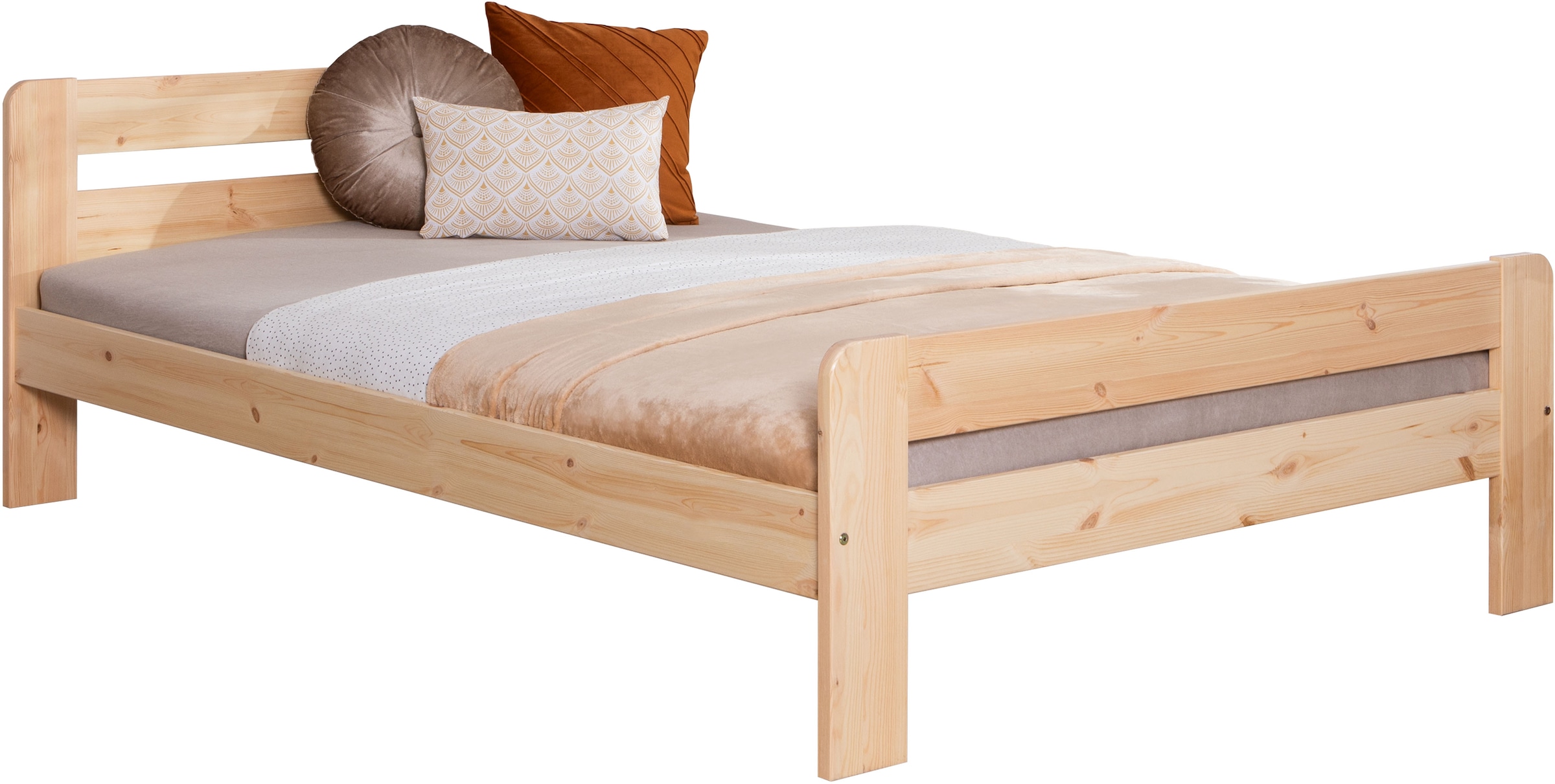 Ticaa Lit en bois massif »"Bert", FSC®-zertifiziert (Kiefer), Jugendbett, mit Lattenrost« 90x200cm, 100x200cm, 140x200cm,  ideal für das Kinder- und Jugendzimmer, Massivholz