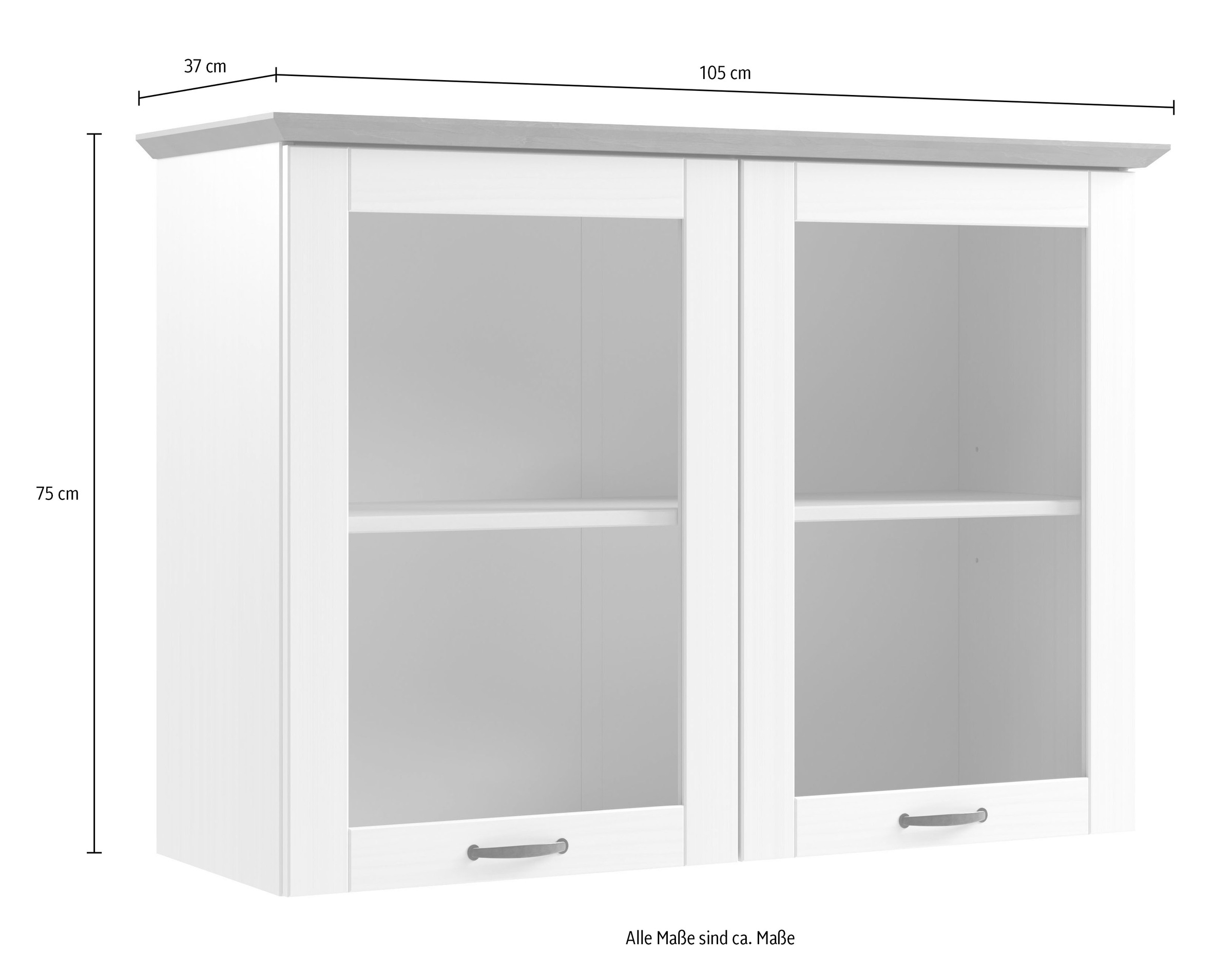 Home affaire Armoire suspendue »Teramo« Breite 105 cm, 2 Glastüren, 1 Einlegeboden