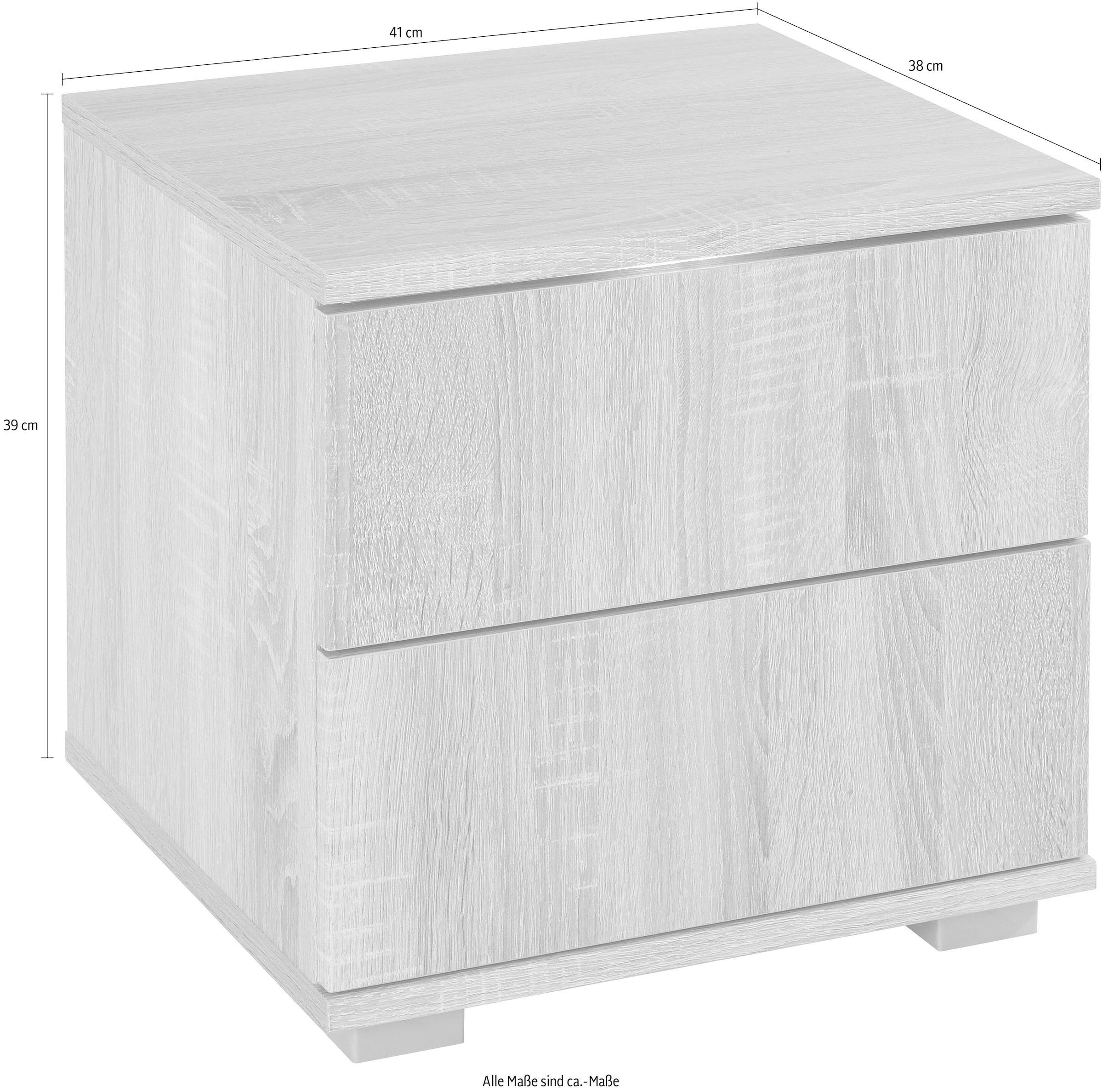 priess Nachtkommode mit LED-Beleuchtung und Push-to-open