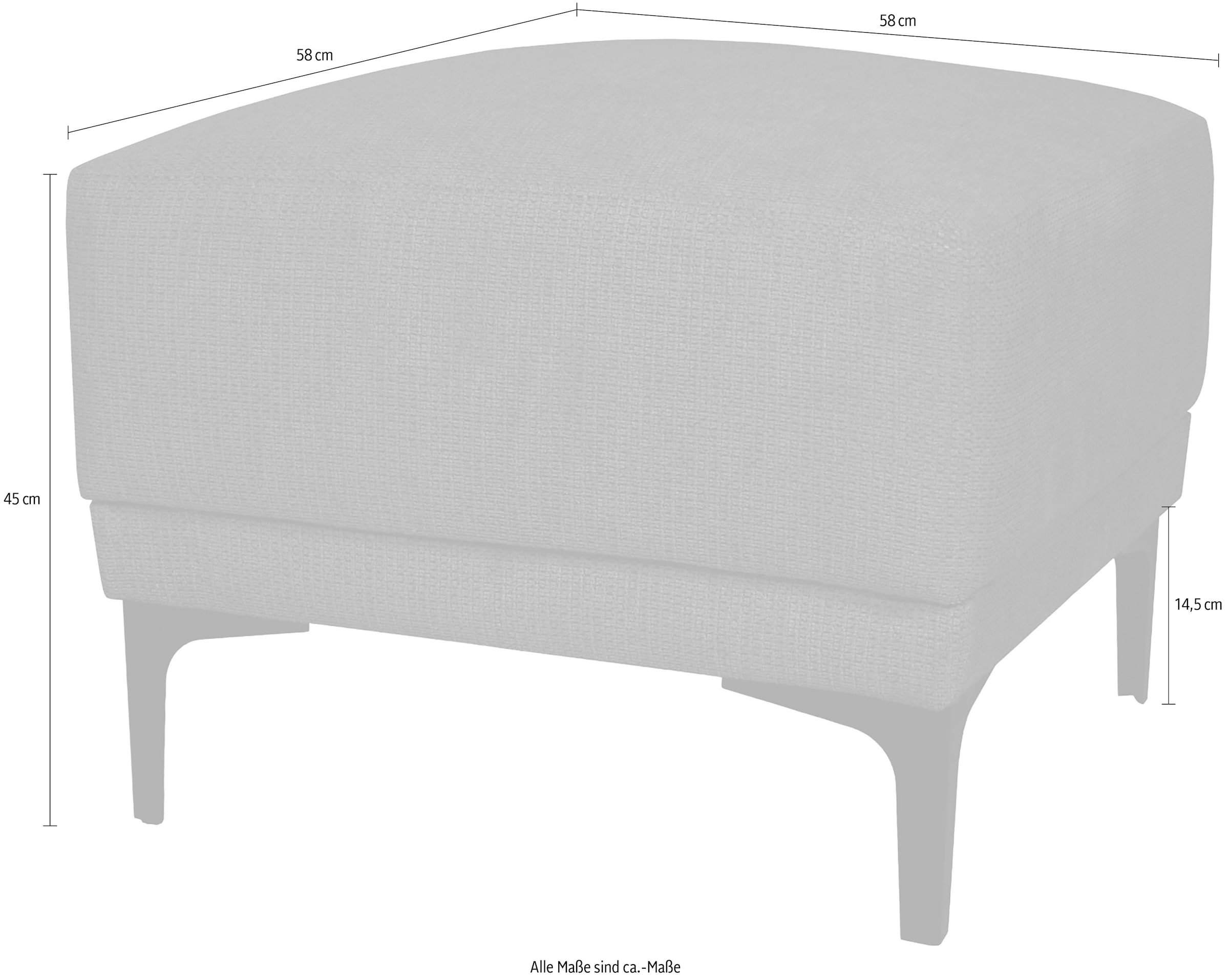 GOODproduct Polsterhocker »Xander« 1 Stk. tlg. Breite 58 cm, Soft-Touch Chenille, schwarze Metallfüsse